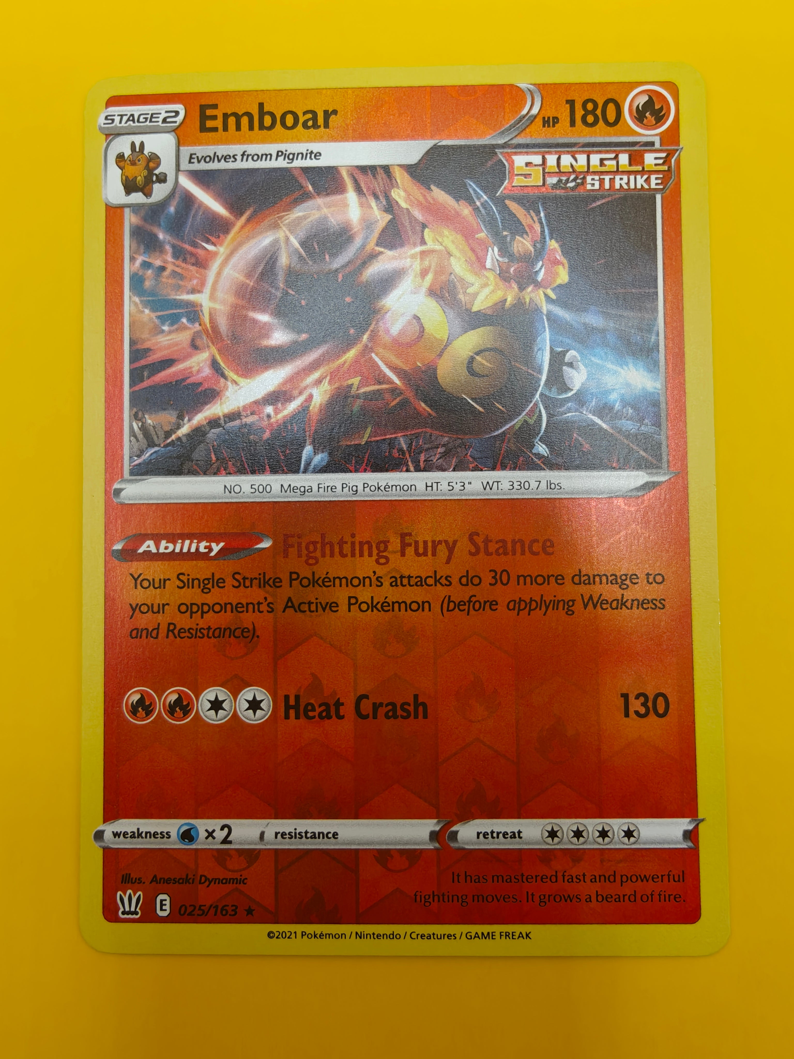 Emboar Reverse Holo - Battle Styles