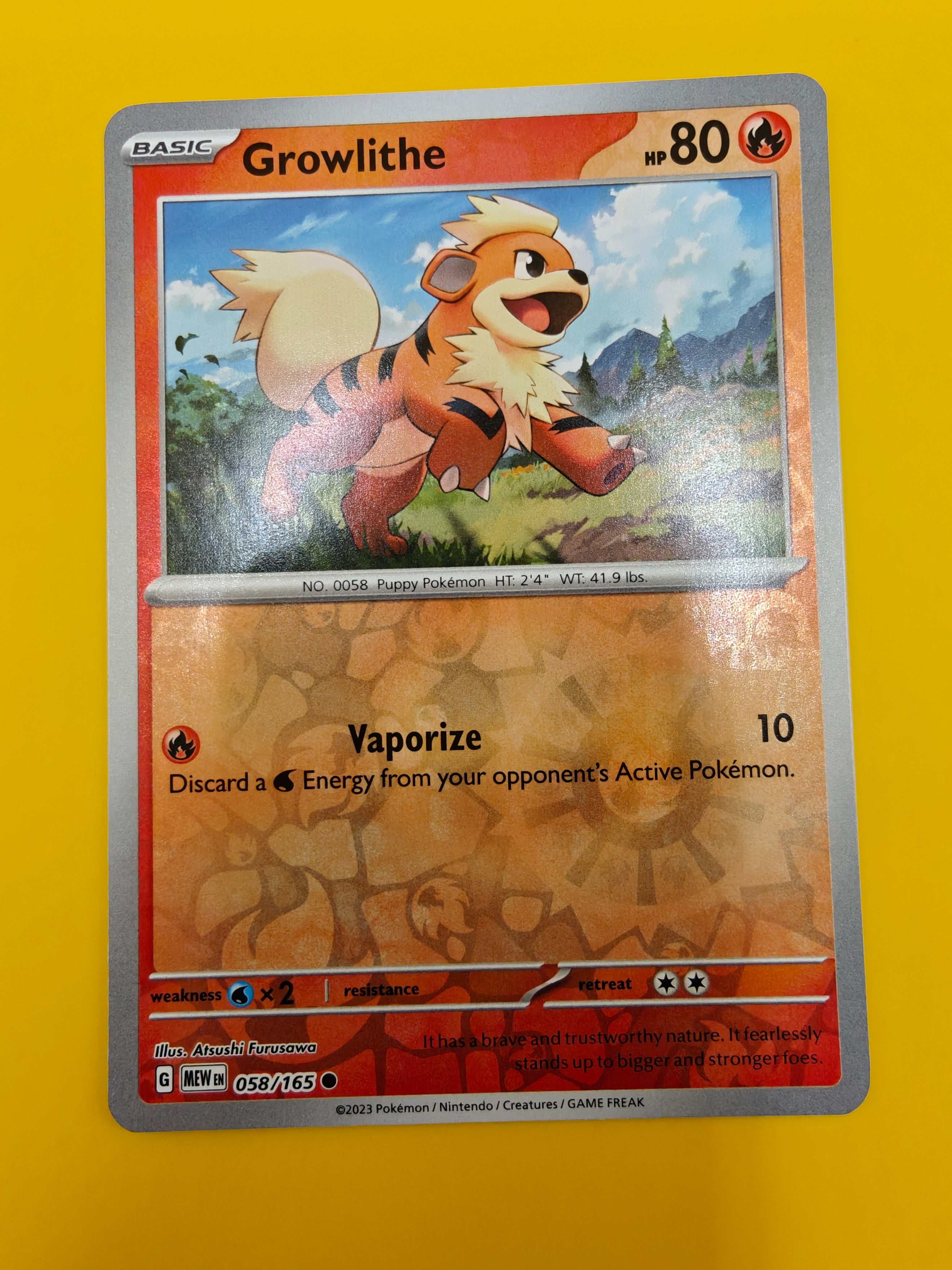 Growlithe Reverse Holo - Mew 151