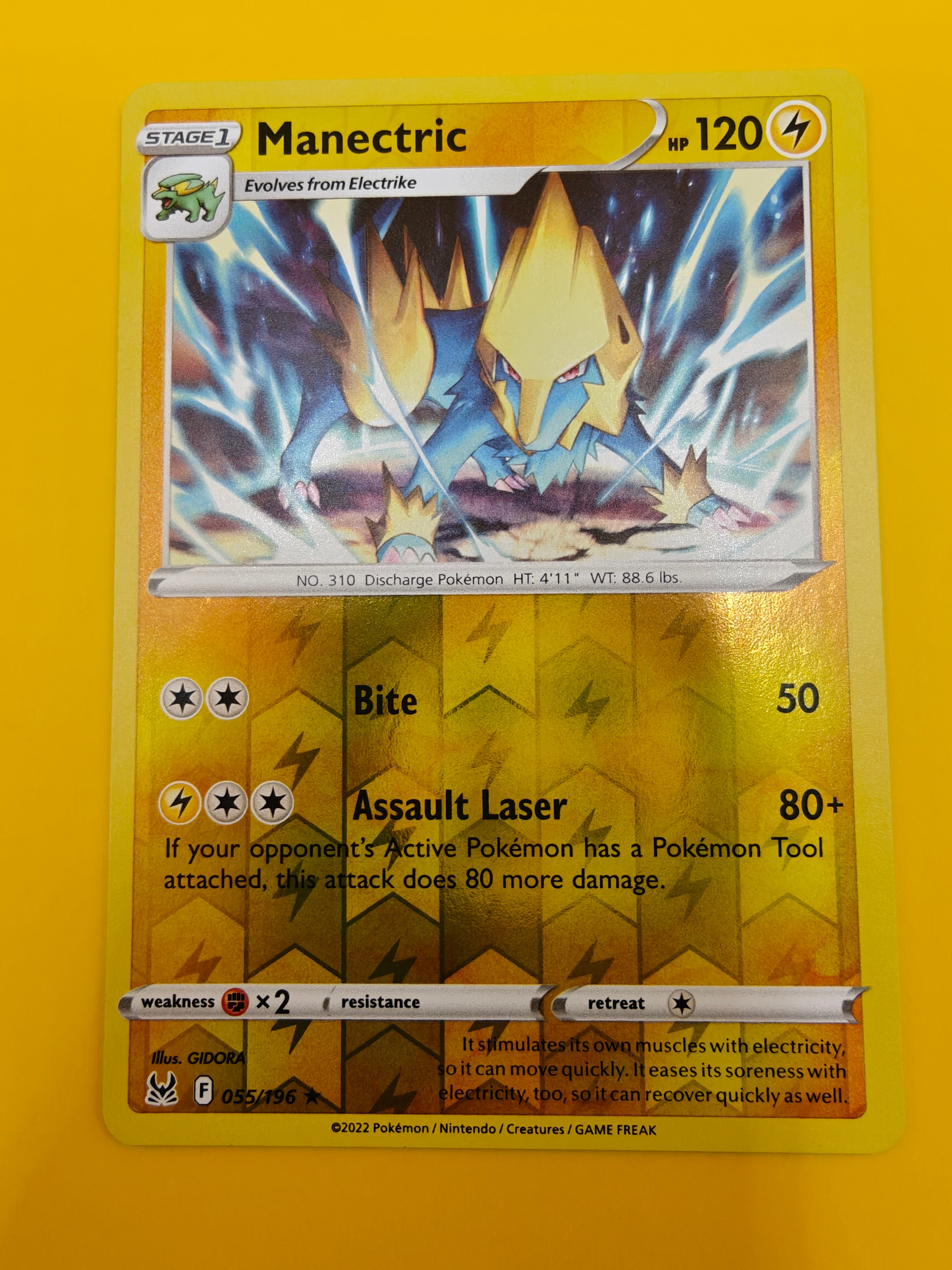Manectric Reverse Holo - Lost Origin