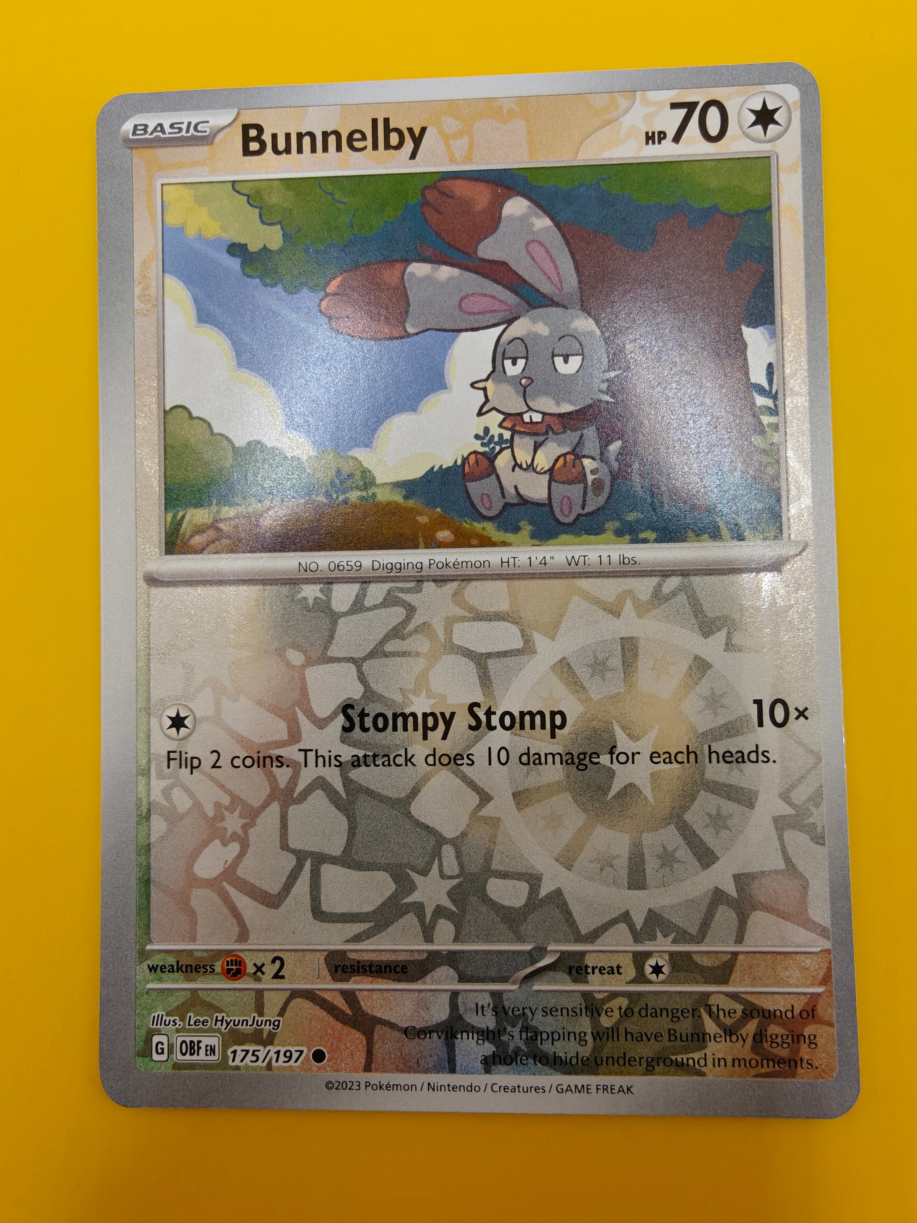 Bunnelby Reverse Holo - Obsidian Flames