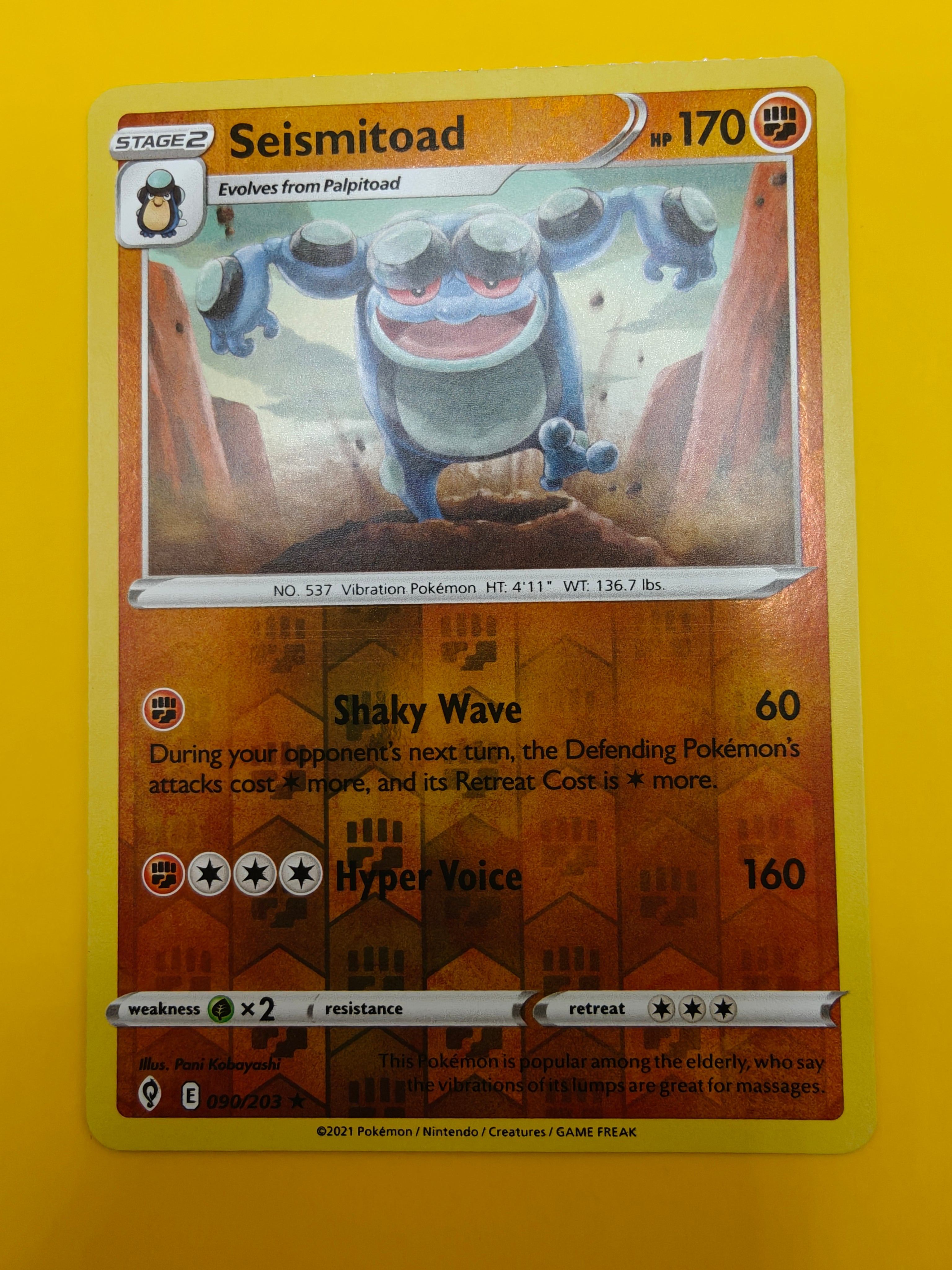 Seismitoad Reverse Holo - Evolving Skies