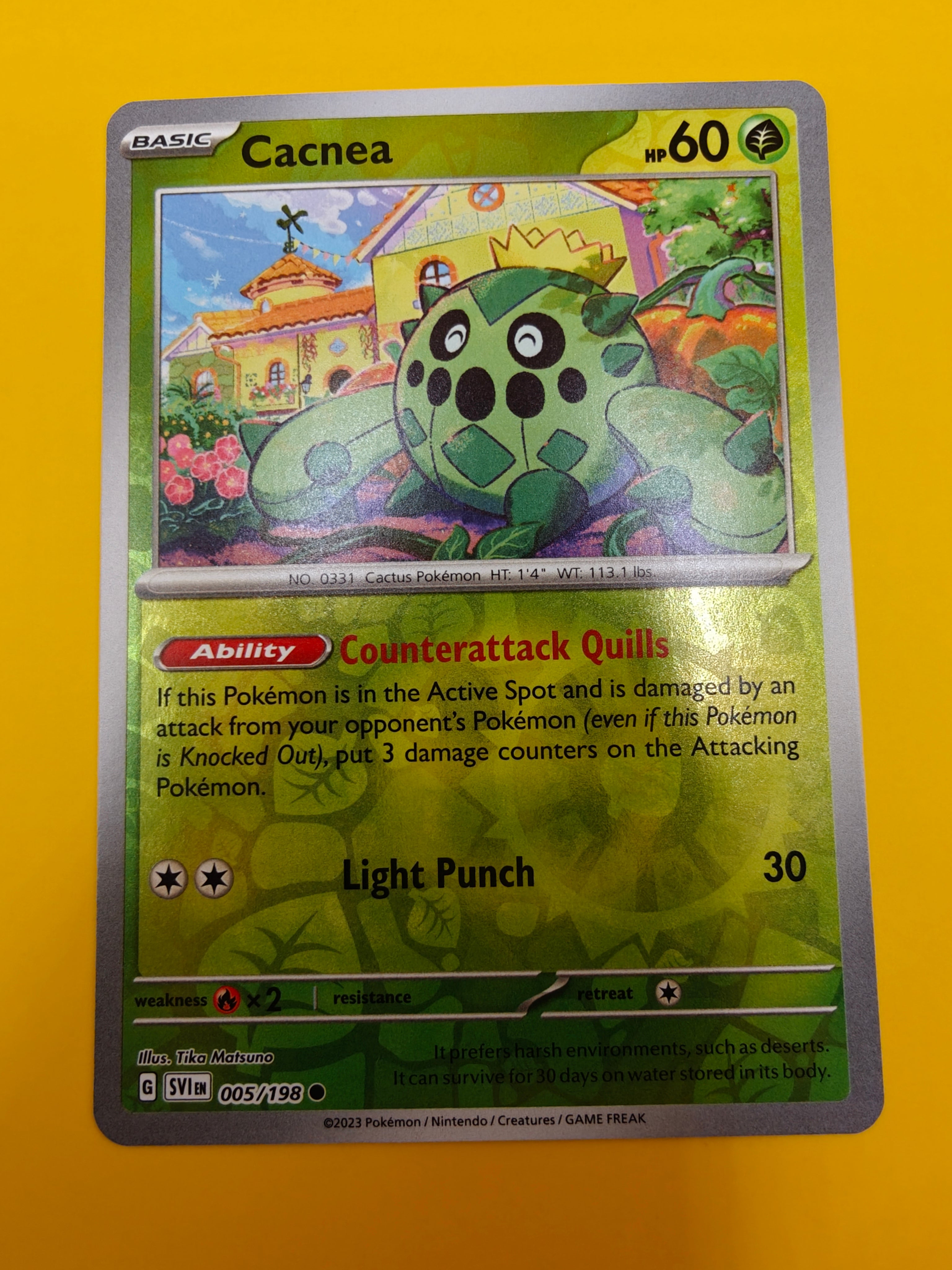 Cacnea Reverse Holo - Scarlet & Violet Base Set