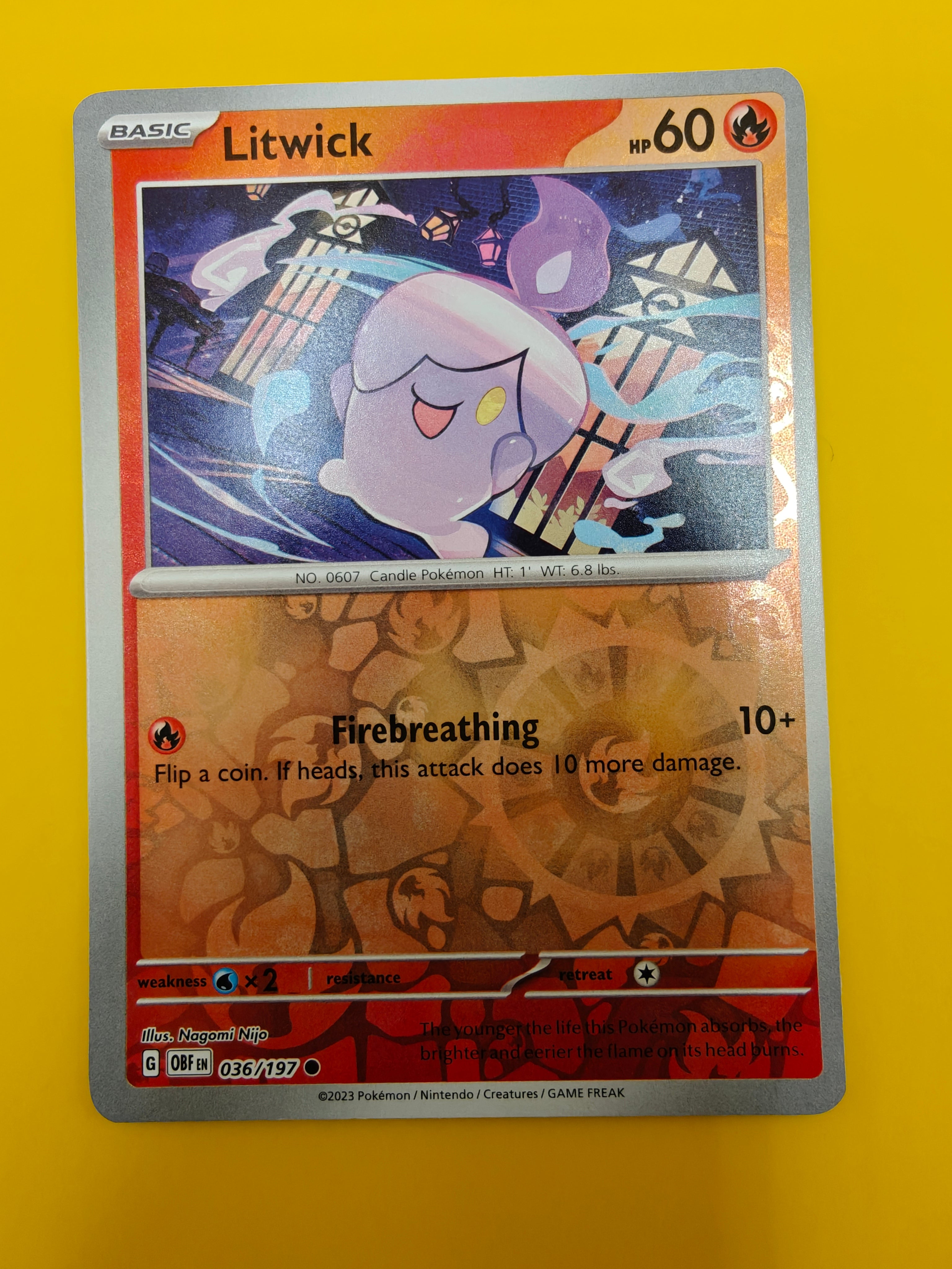 Litwick Reverse Holo - Obsidian Flames