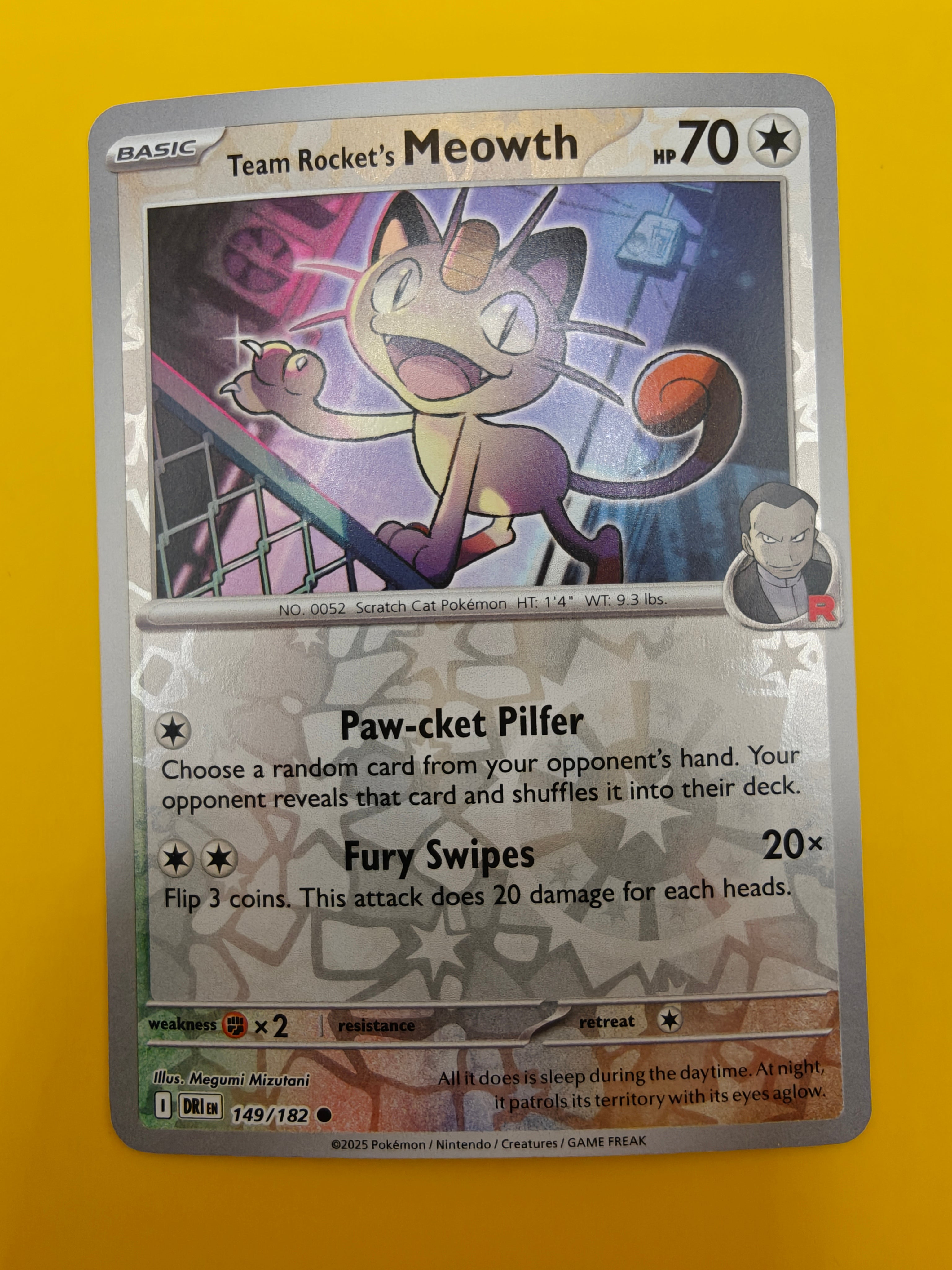 Team Rocket's Meowth Reverse Holo - Destined Rivals