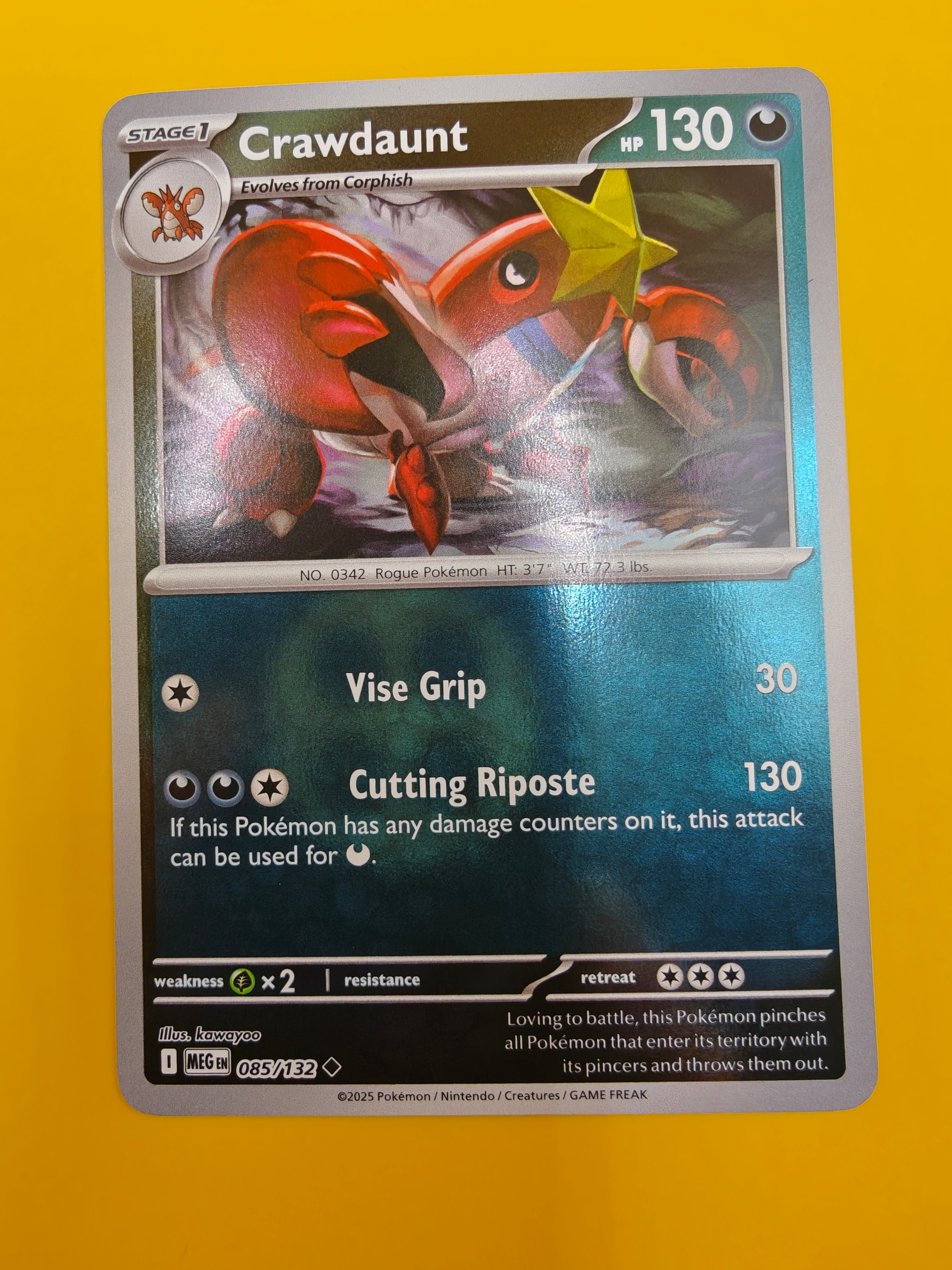 Crawdaunt Reverse Holo - Mega Evolution Base Set