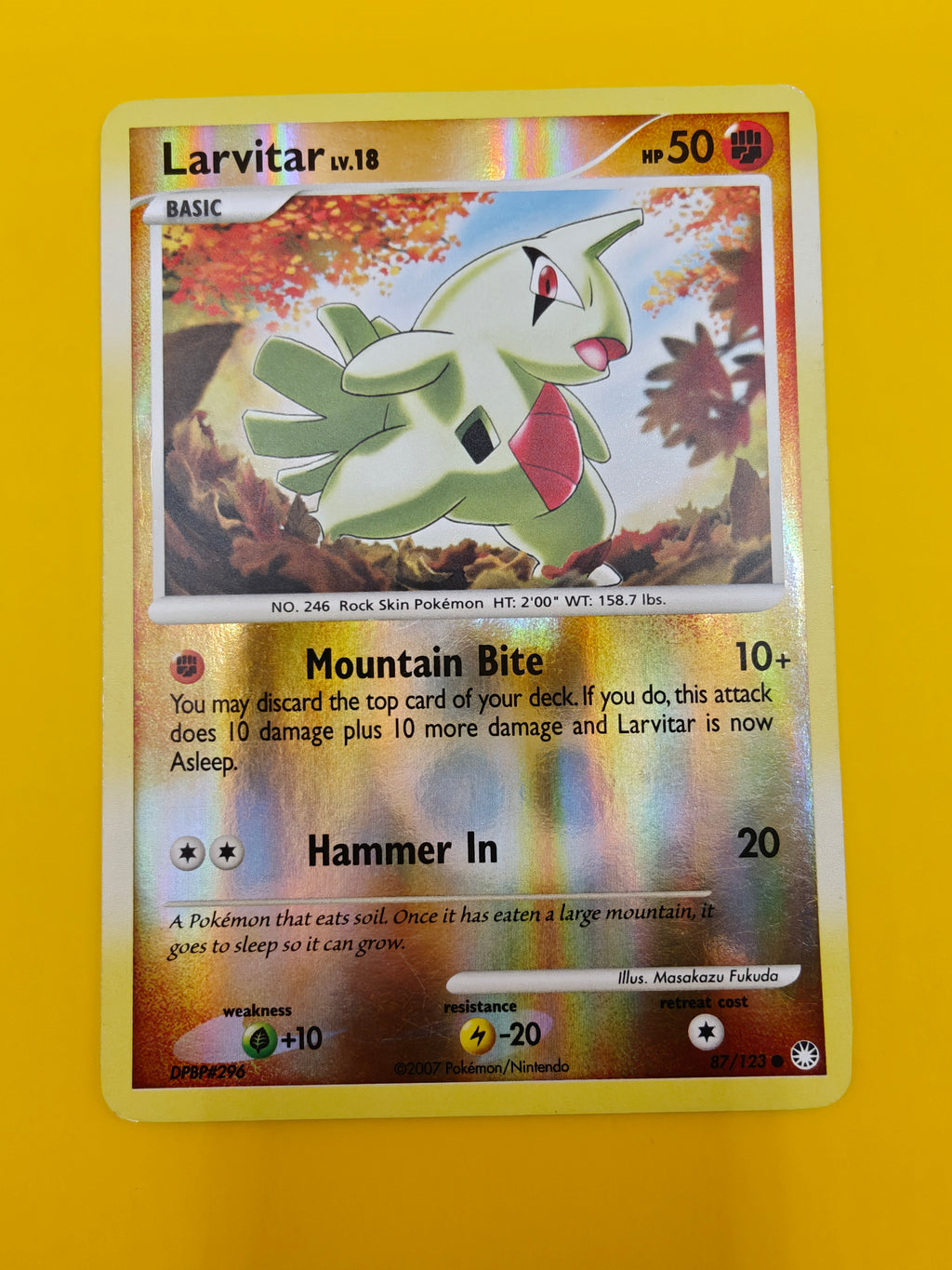 Larvitar Lv.18 Reverse Holo - Mysterious Treasures