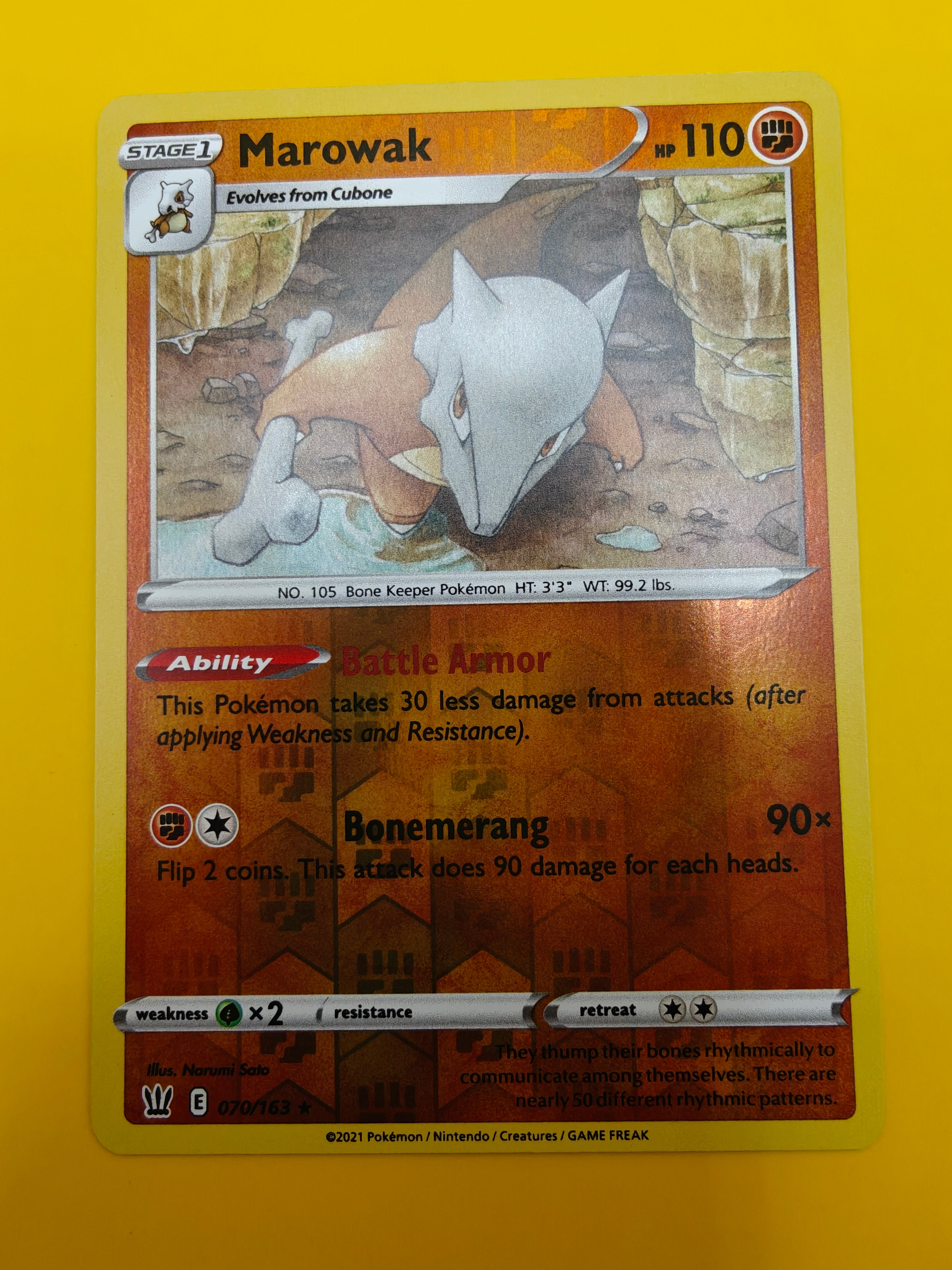 Marowak Reverse Holo - Battle Styles