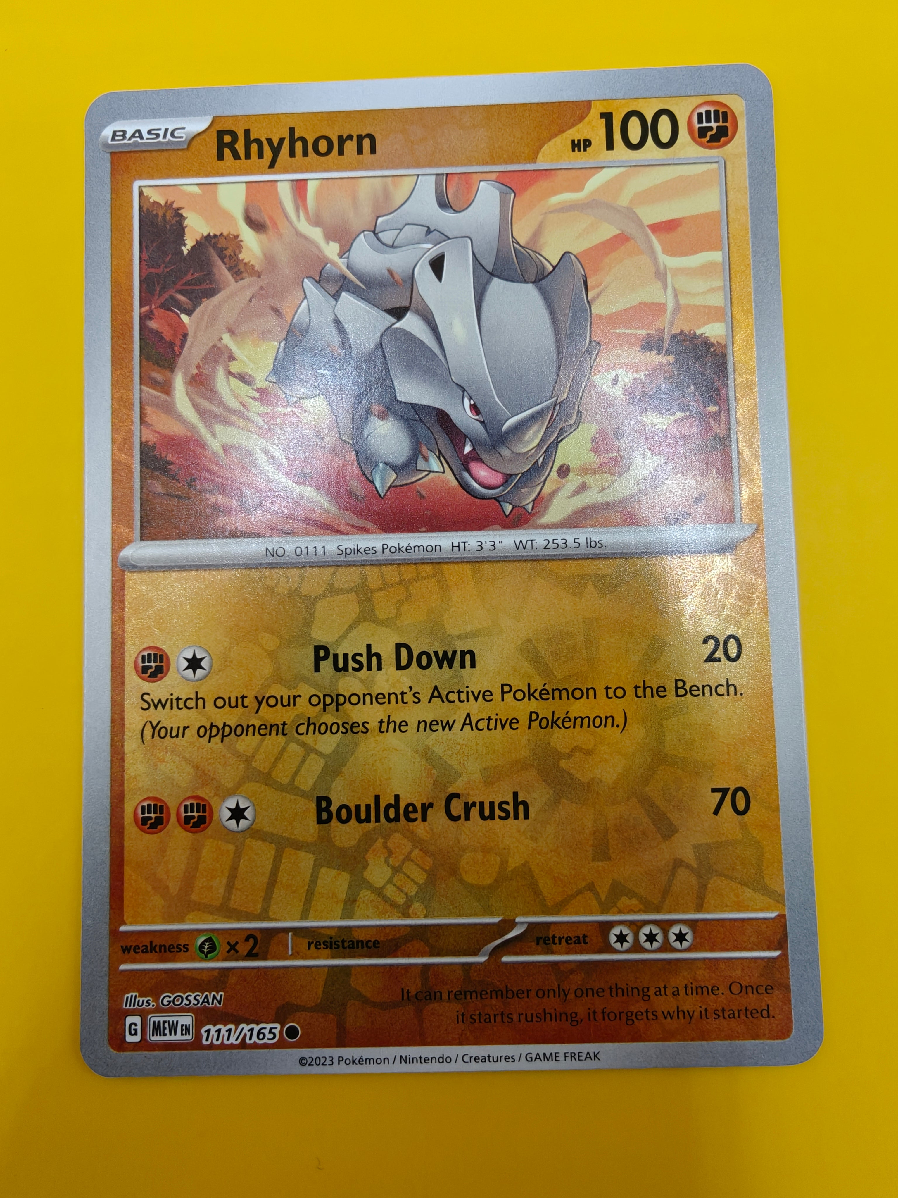 Rhyhorn Reverse Holo - Mew 151