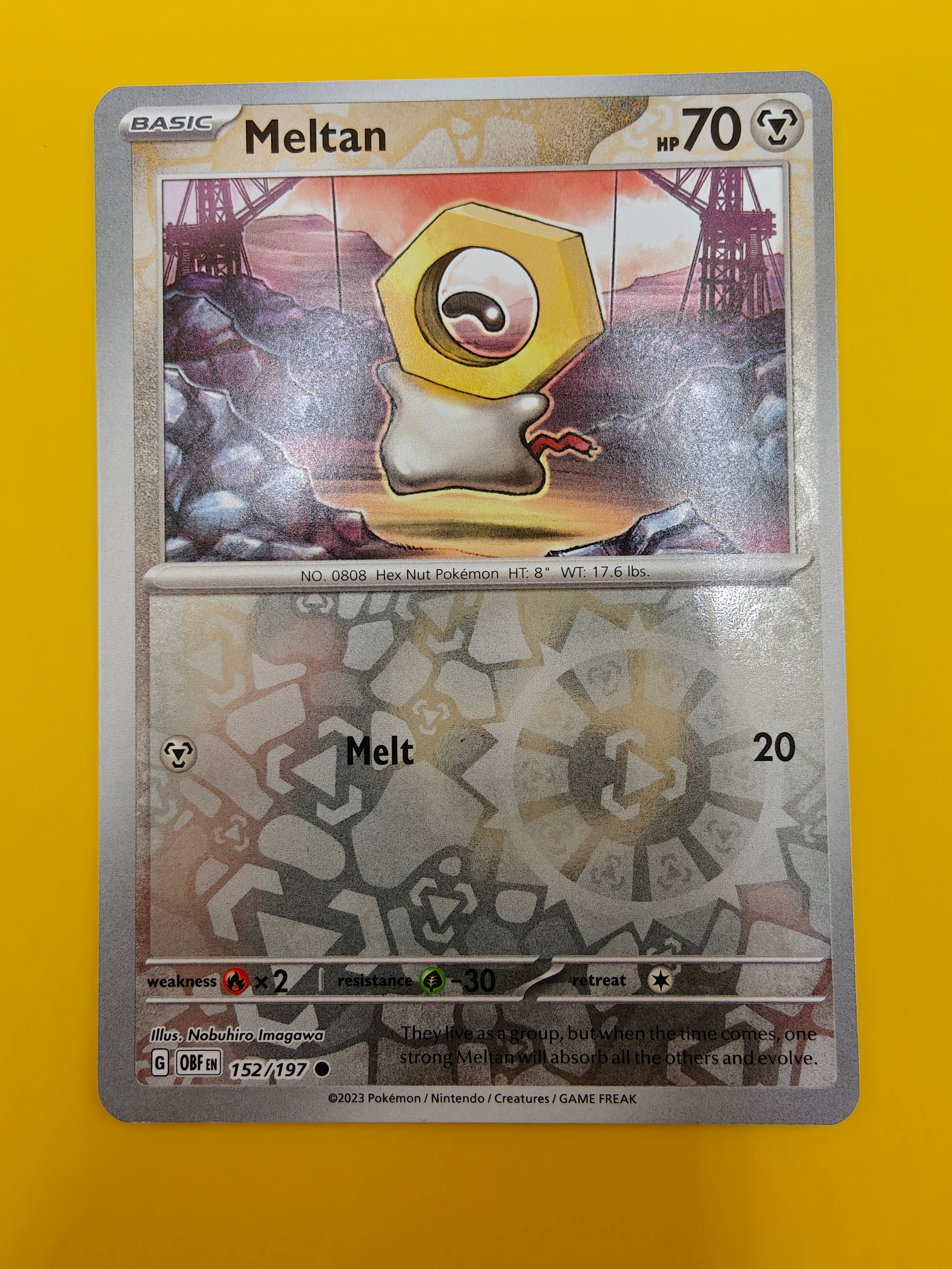 Meltan Reverse Holo - Obsidian Flames
