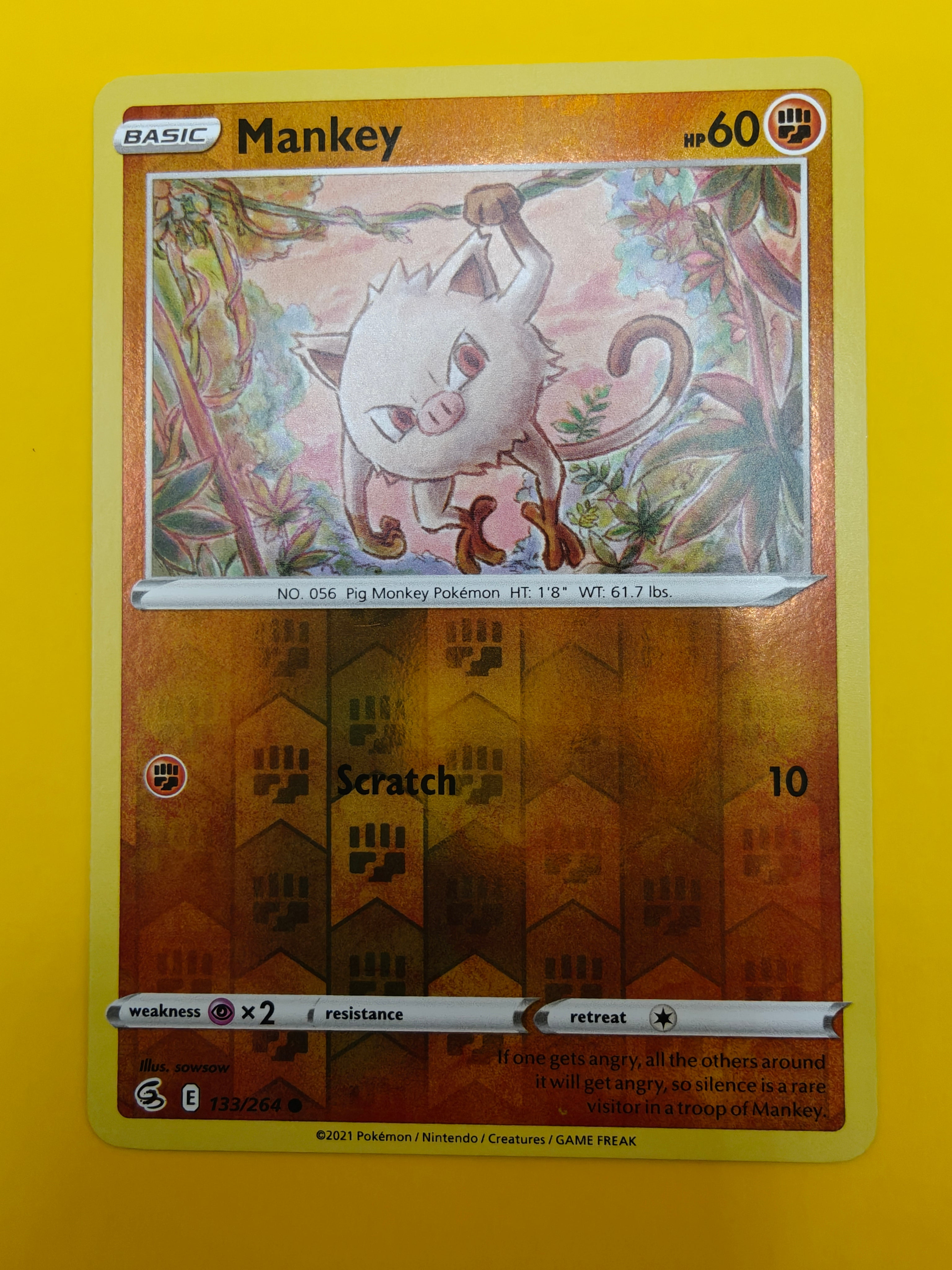 Mankey Reverse Holo - Fusion Strike