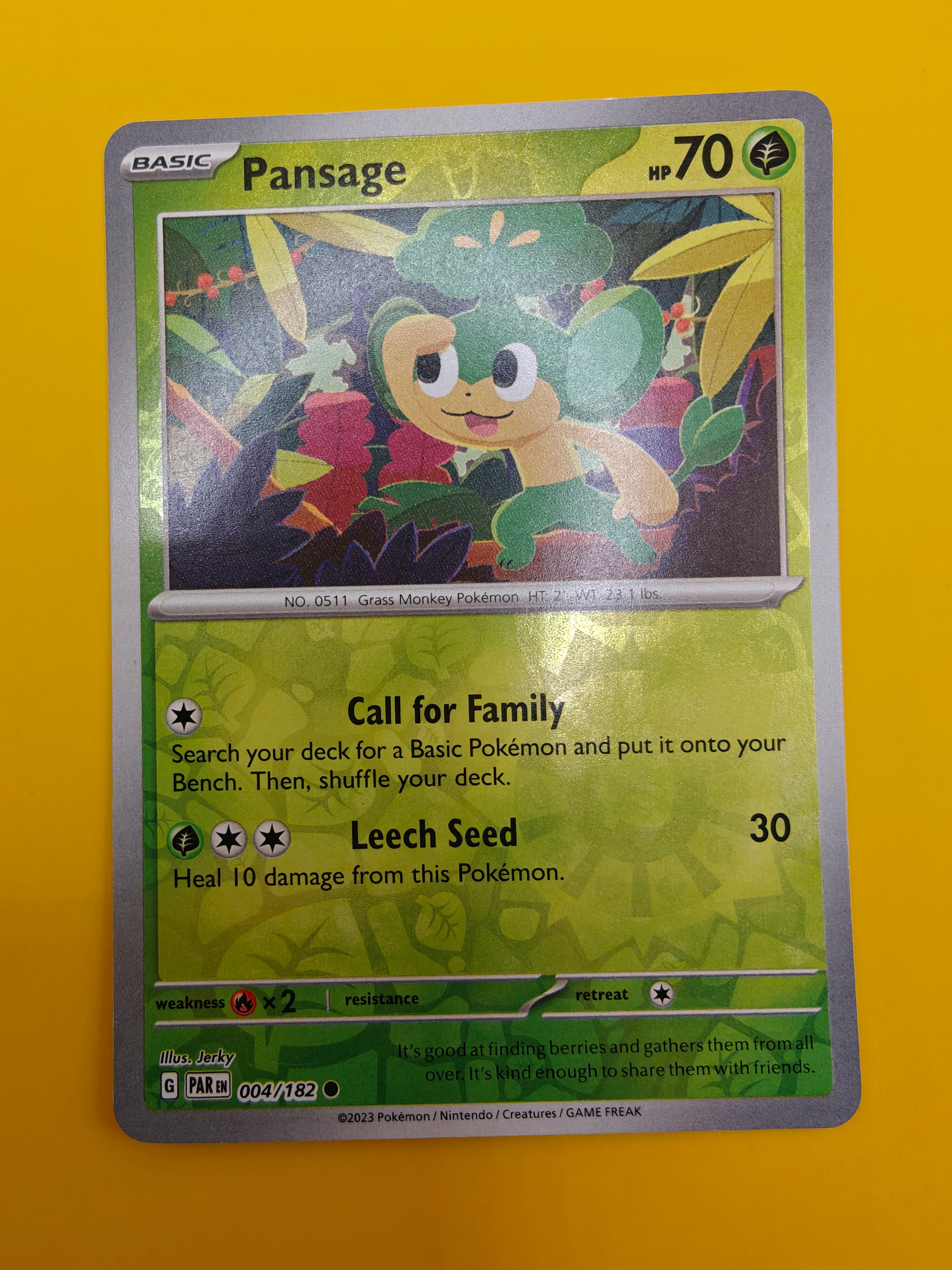 Pansage Reverse Holo - Paradox Rift