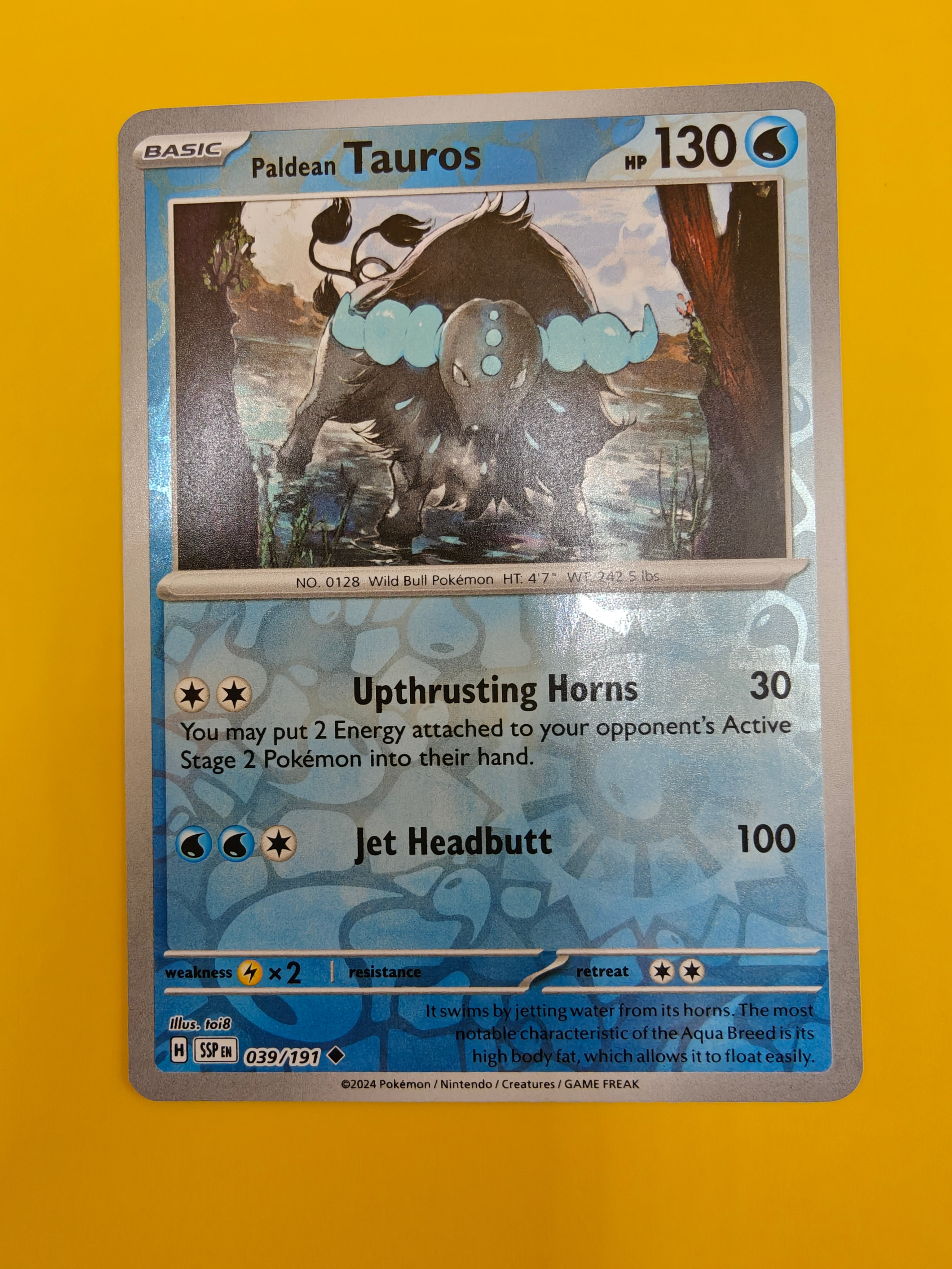 Paldean Tauros Reverse Holo - Surging Sparks