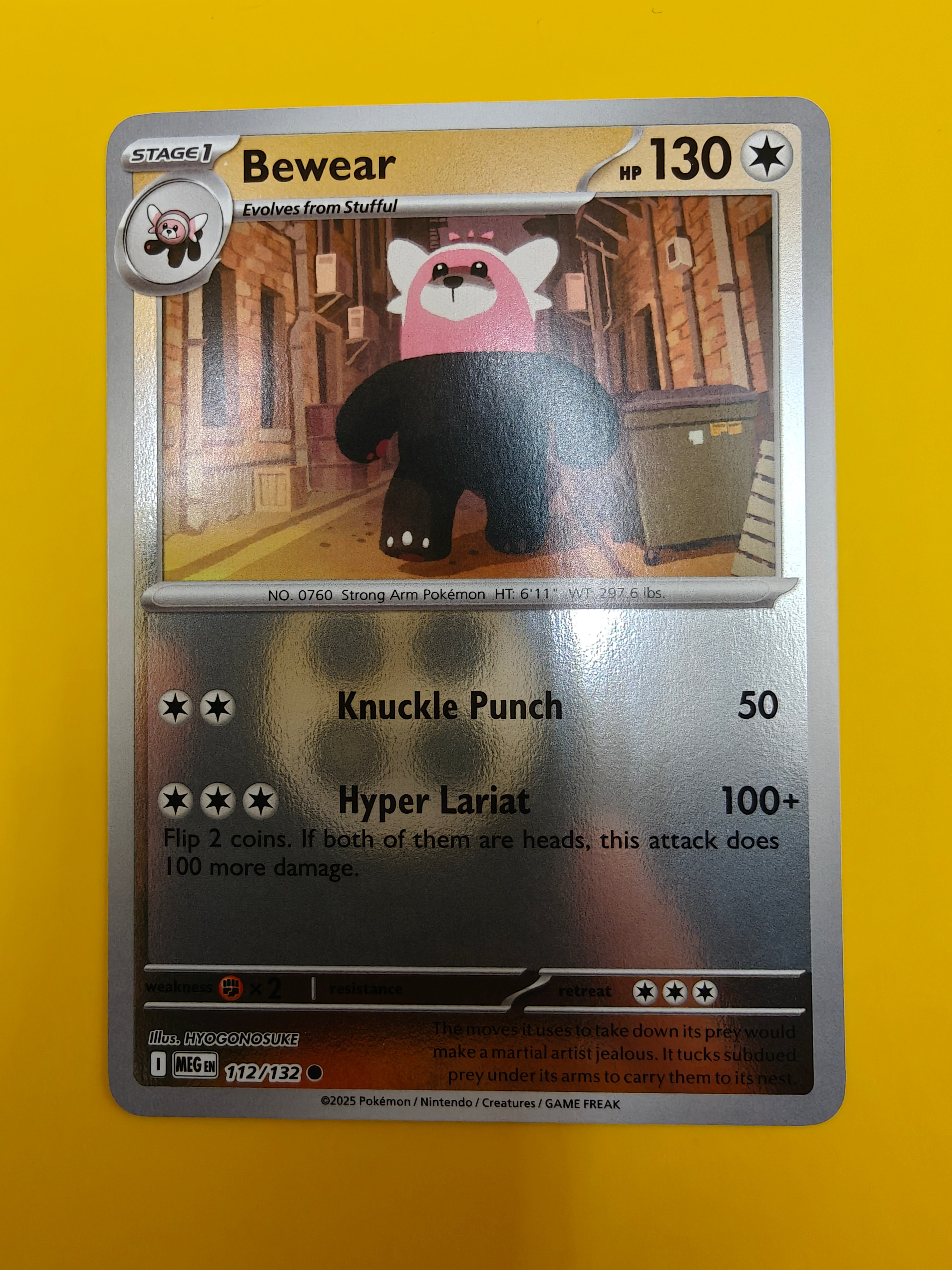 Bewear Reverse Holo - Mega Evolution Base Set
