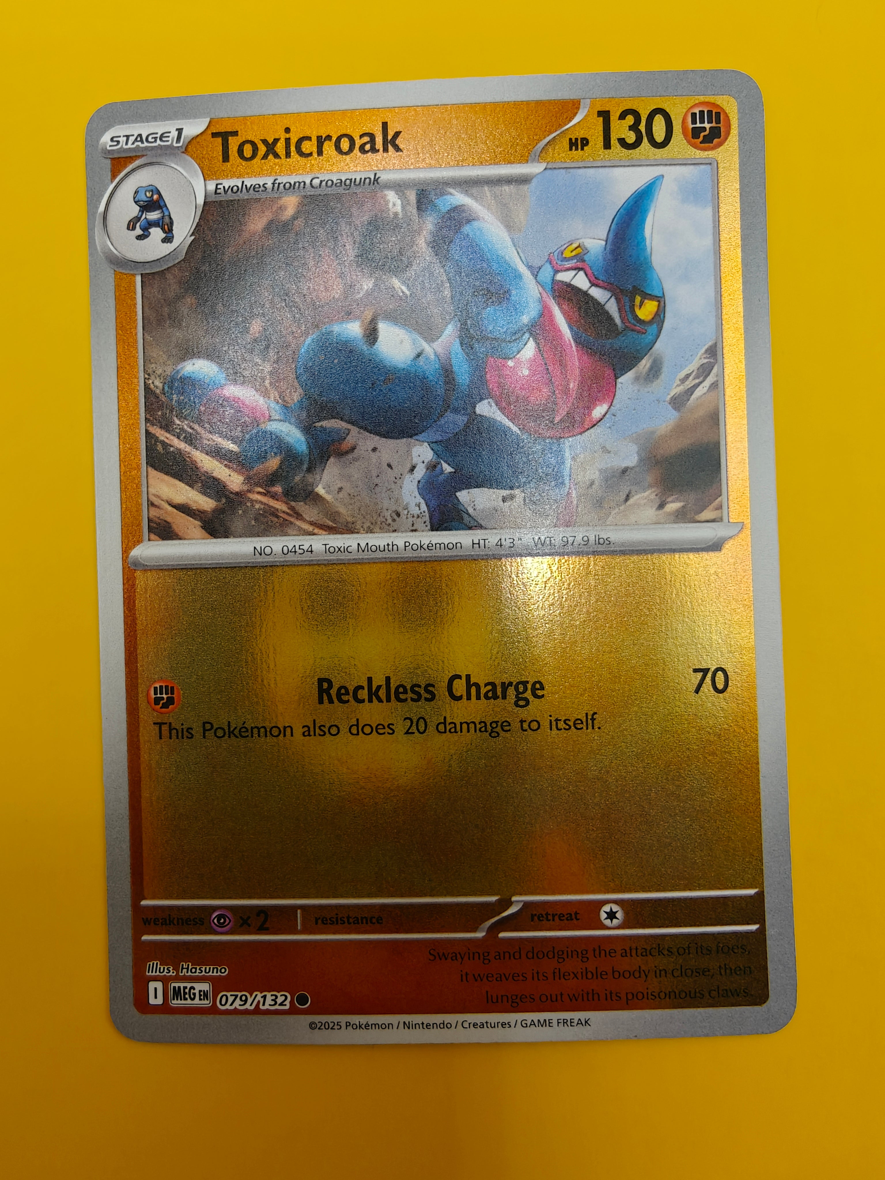 Toxicroak Reverse Holo - Mega Evolution Base Set