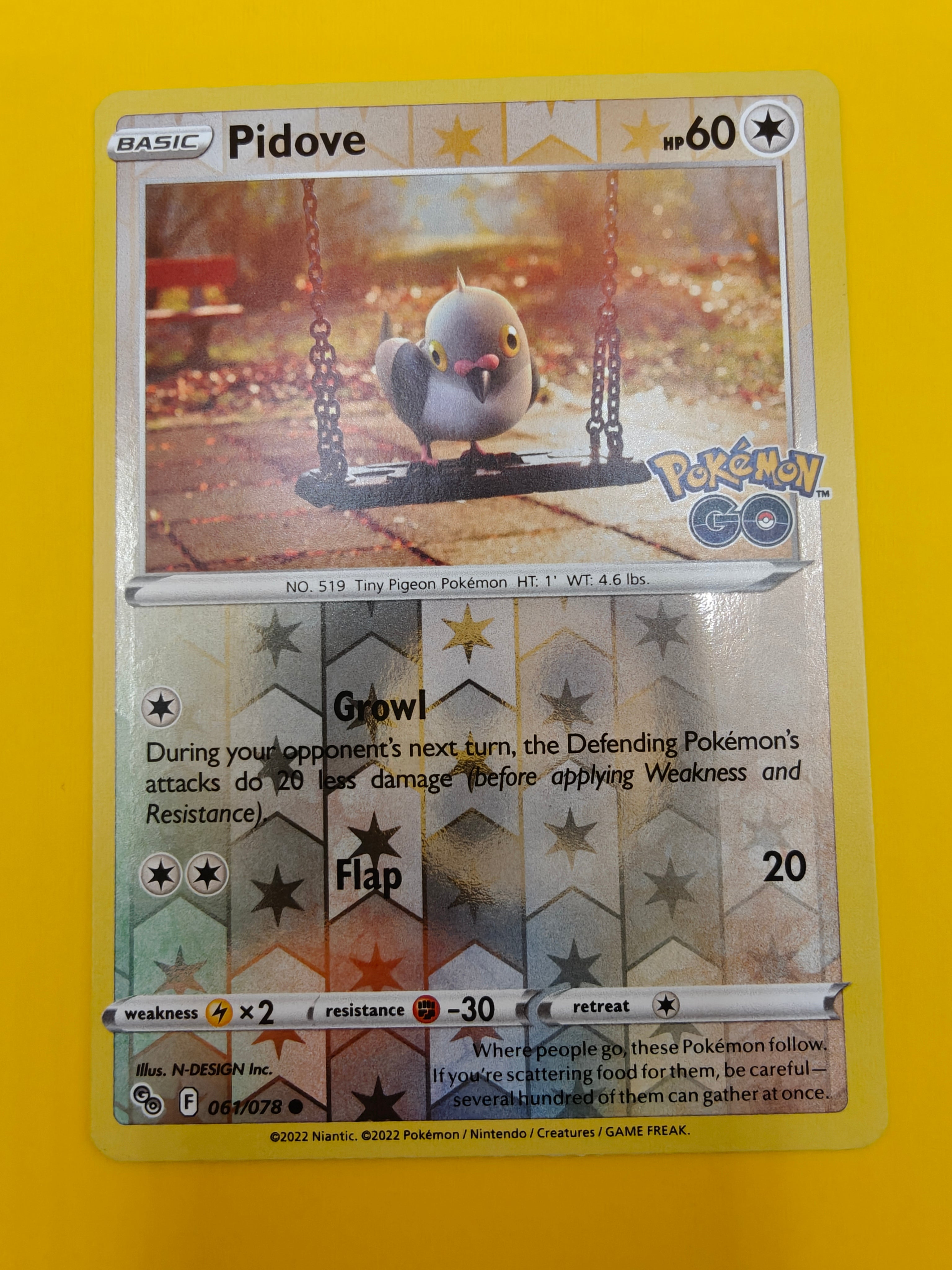 Pidove Reverse Holo - Pokémon Go
