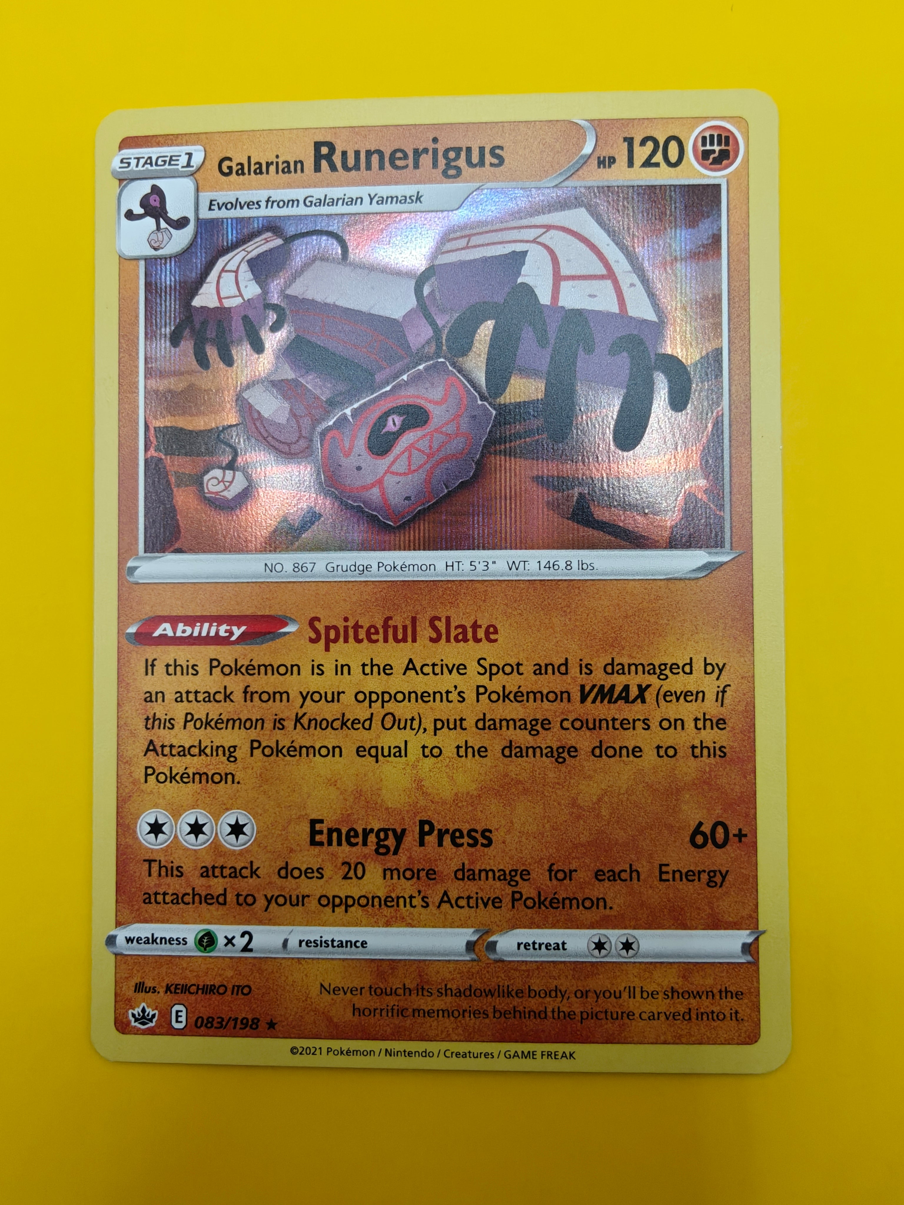 Galarian Runerigus Holo - Chilling Reign