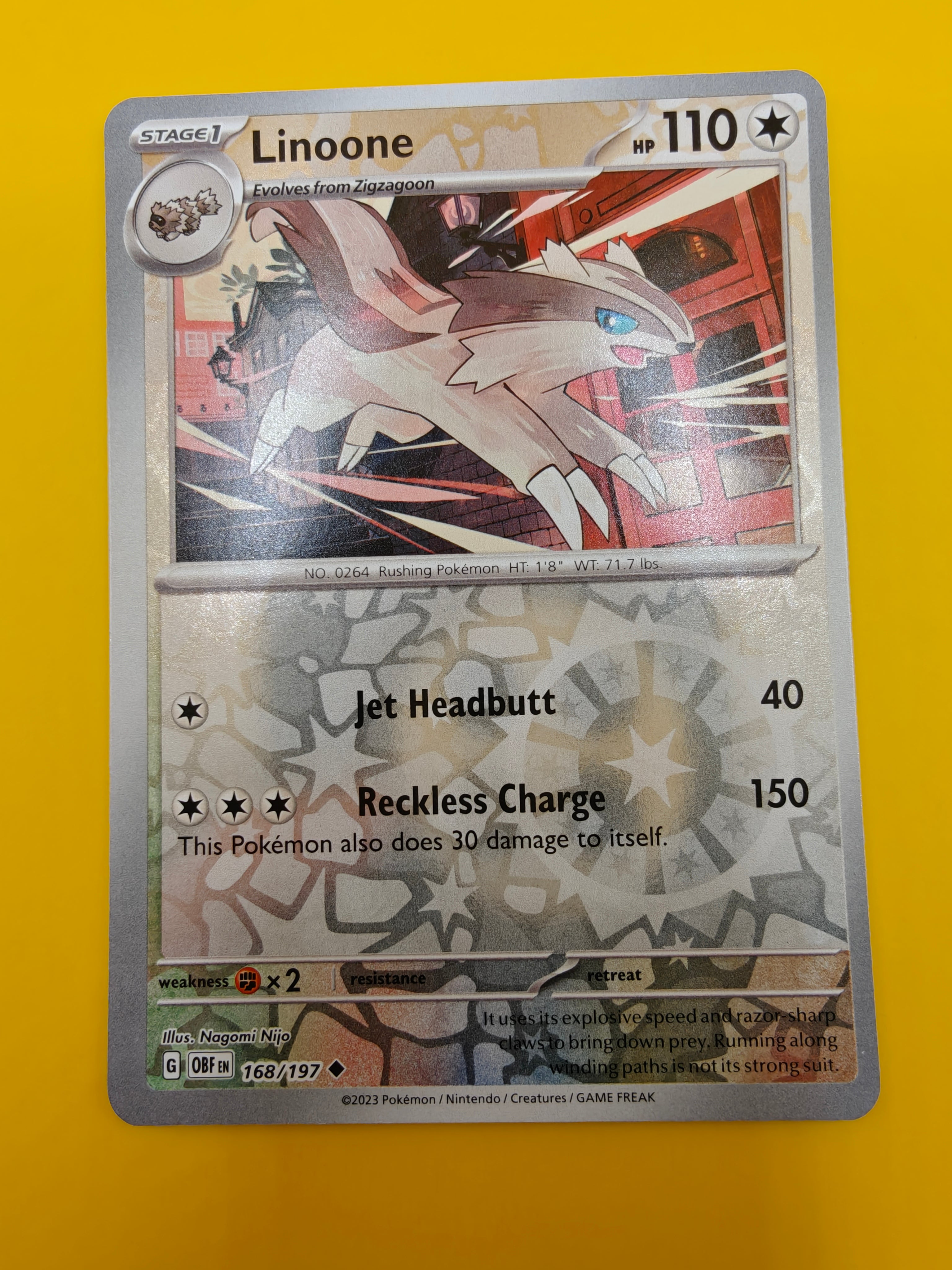 Linoone Reverse Holo - Obsidian Flames