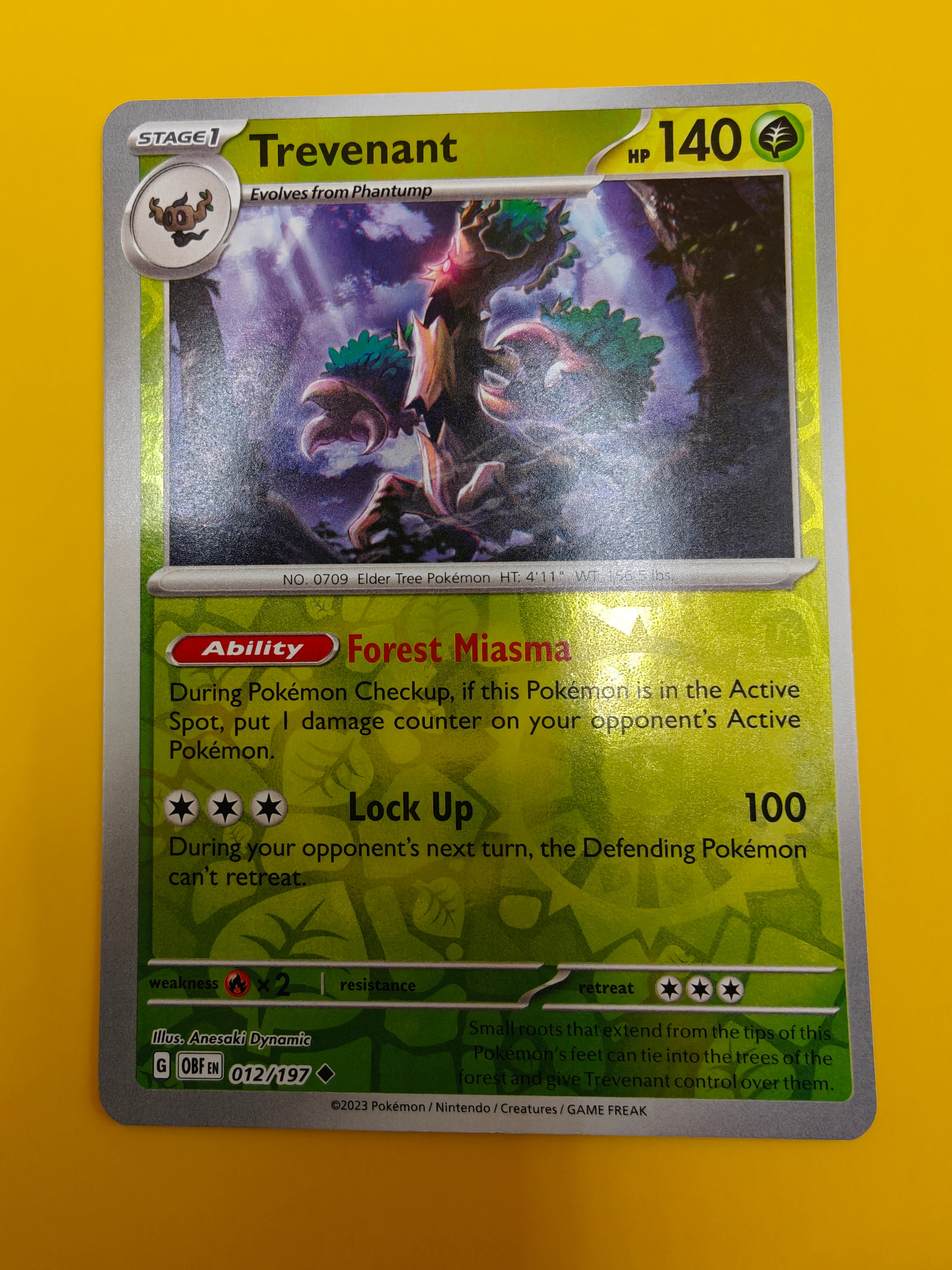 Trevenant Reverse Holo - Obsidian Flames