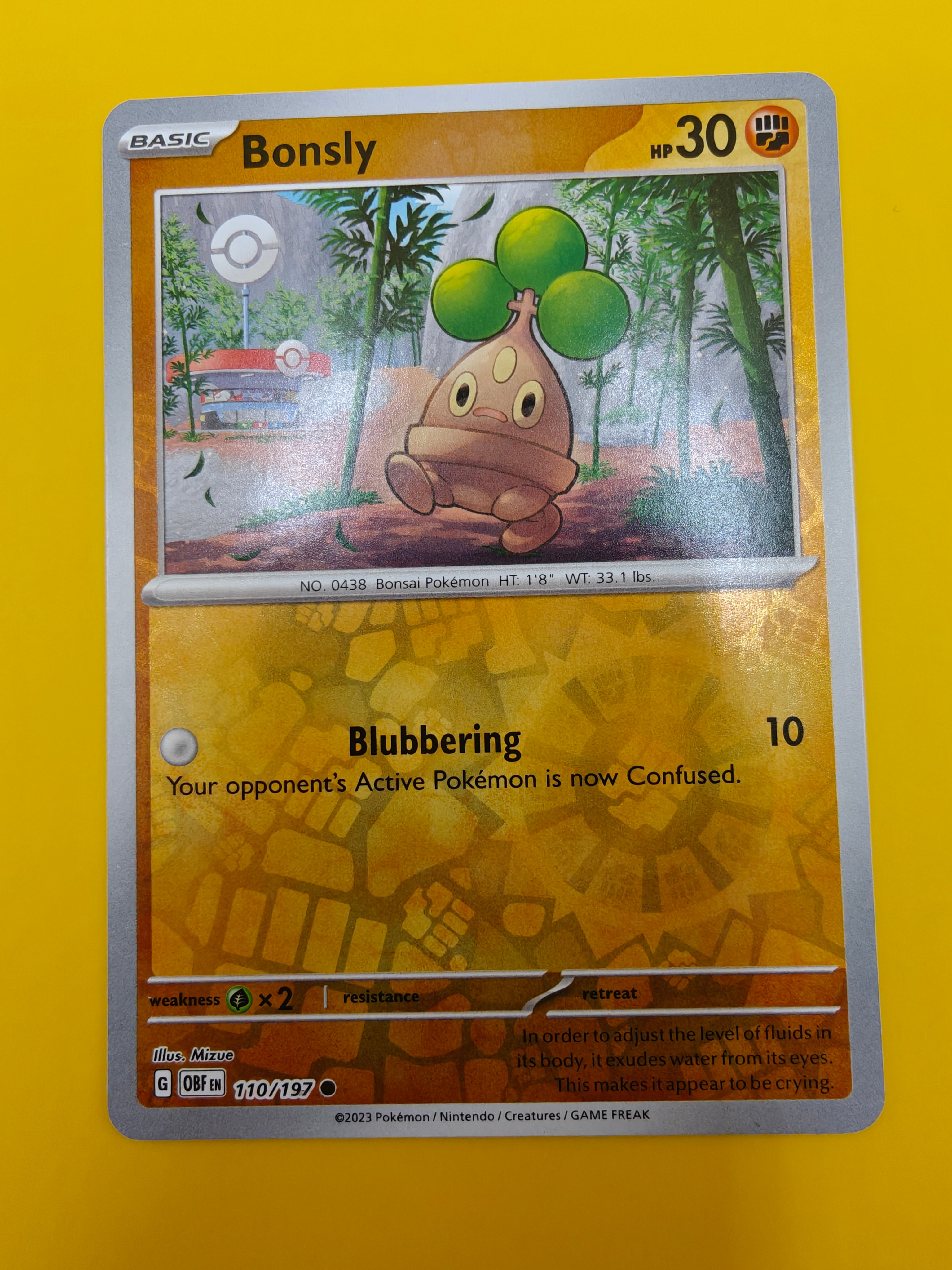 Bonsly Reverse Holo - Obsidian Flames