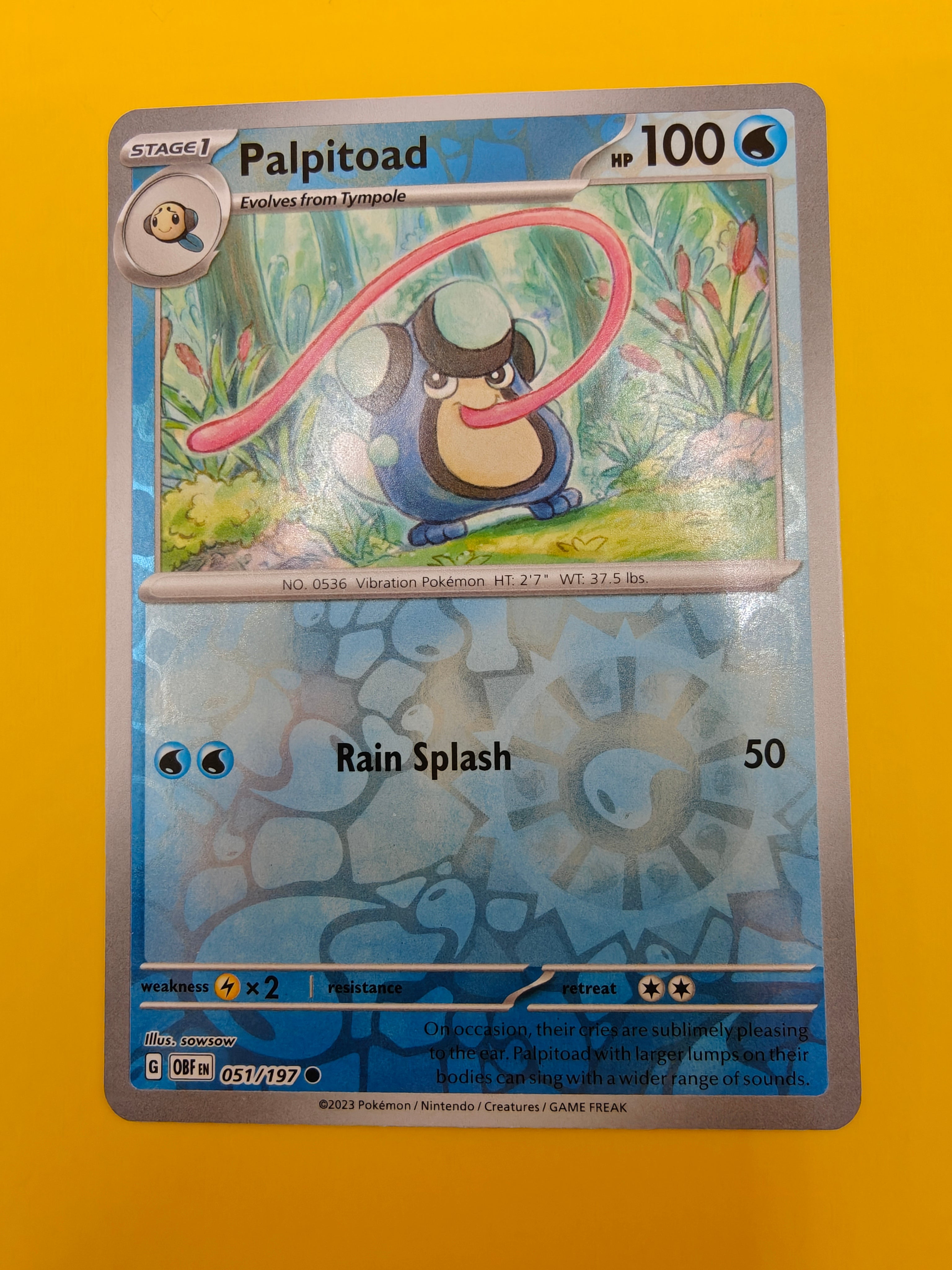 Palpitoad Reverse Holo - Obsidian Flames