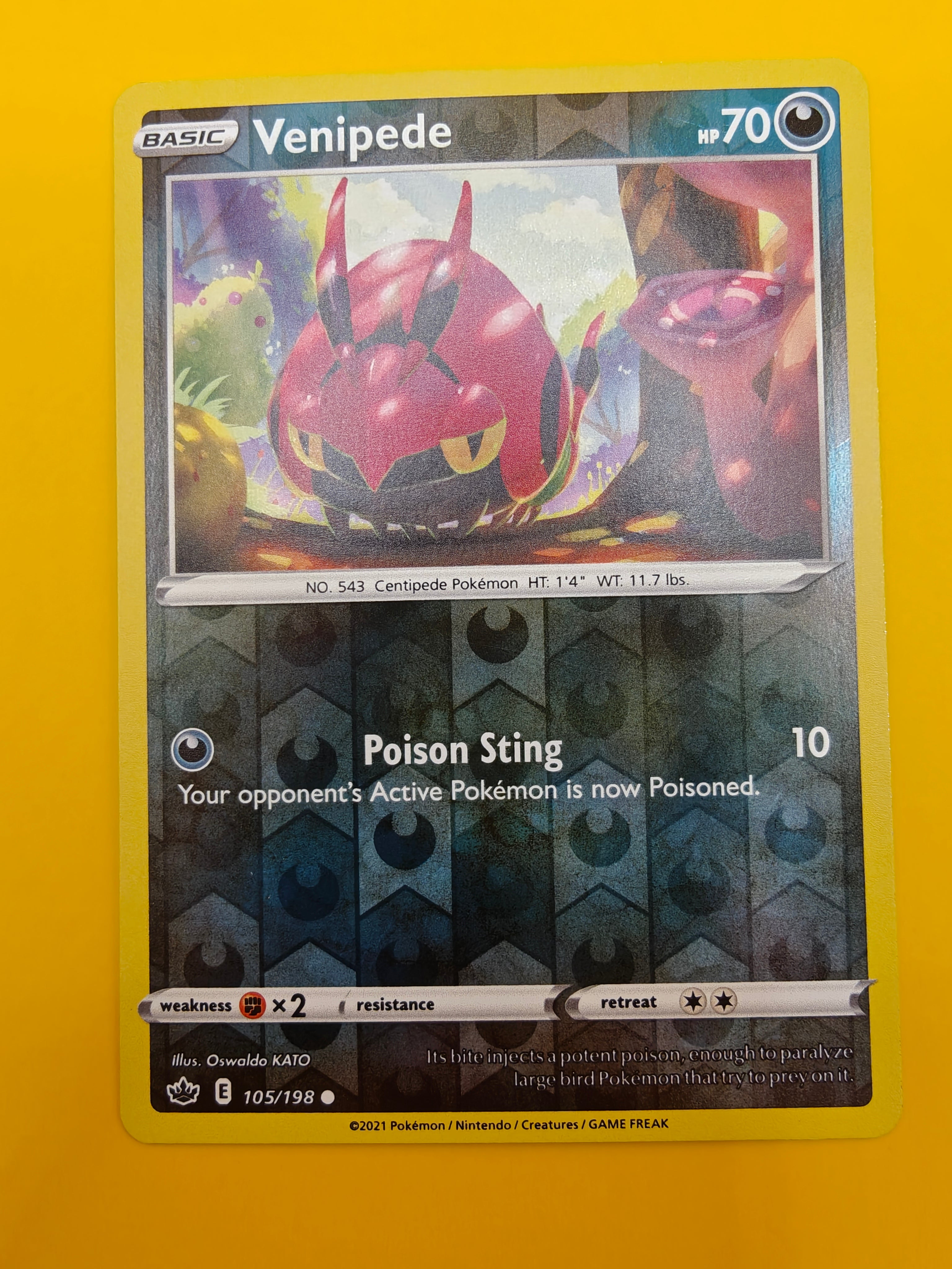 Venipede Reverse Holo - Chilling Reign