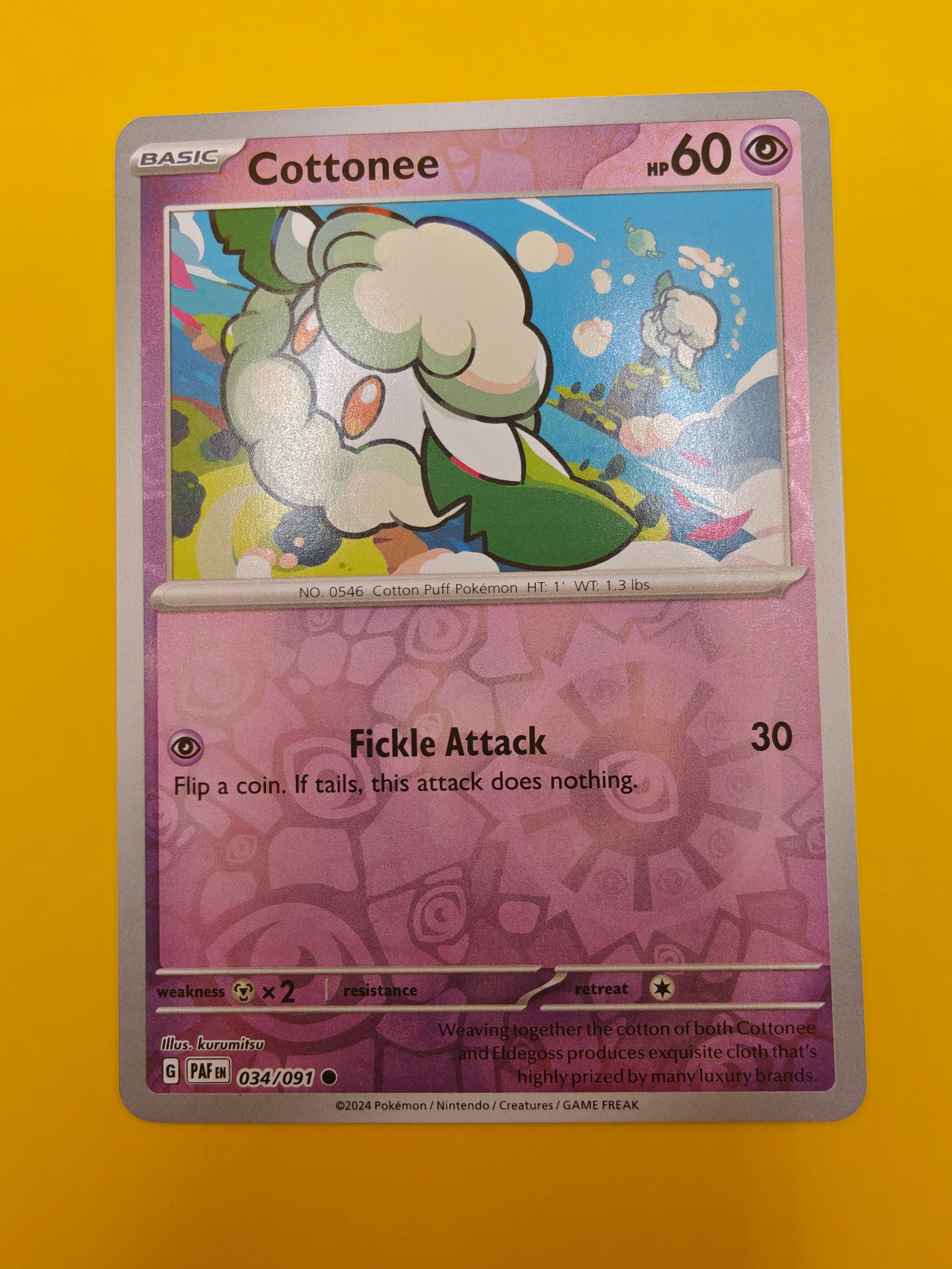 Cottonee Reverse Holo - Paldean Fates