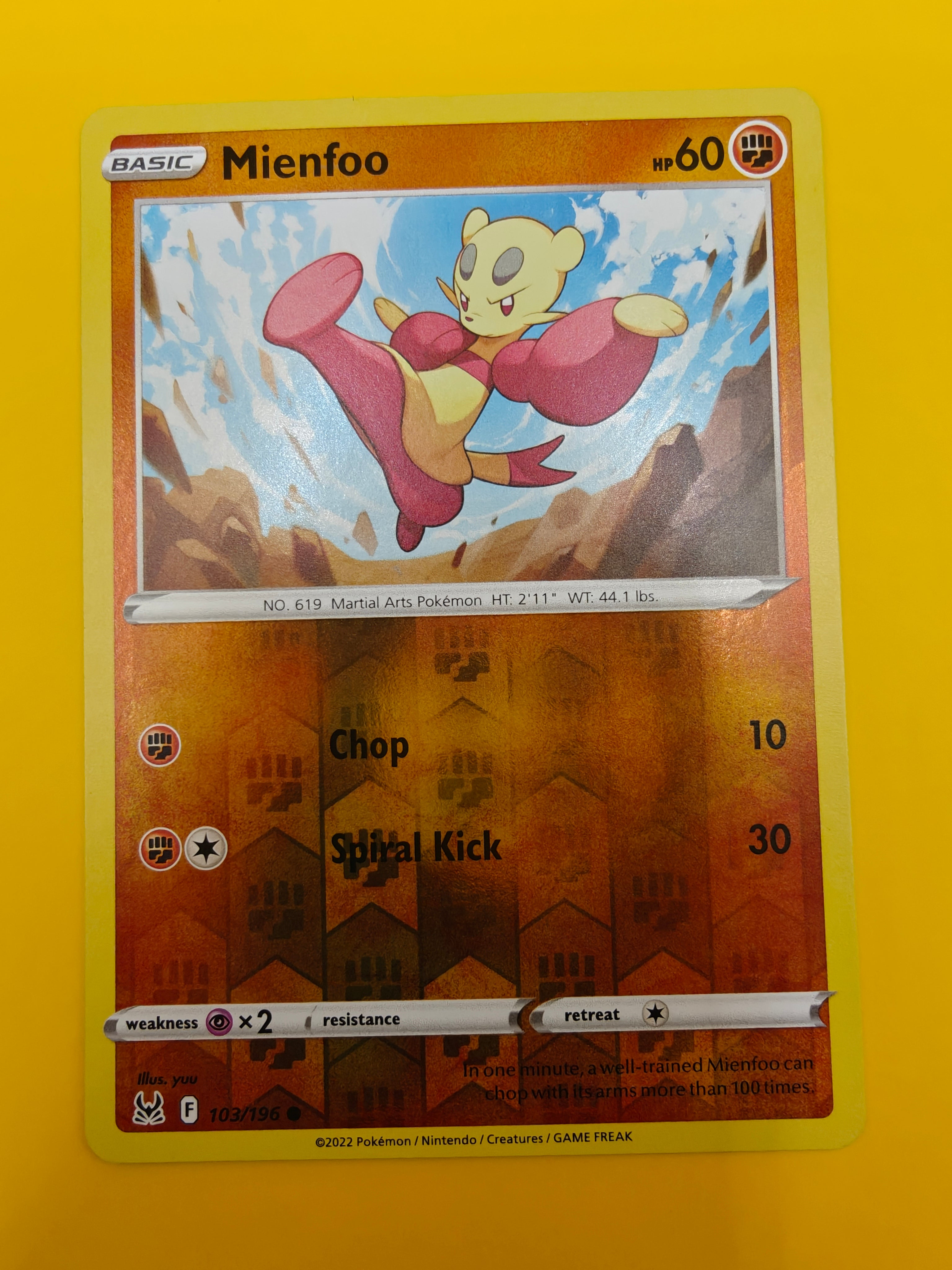 Mienfoo Reverse Holo - Lost Origin