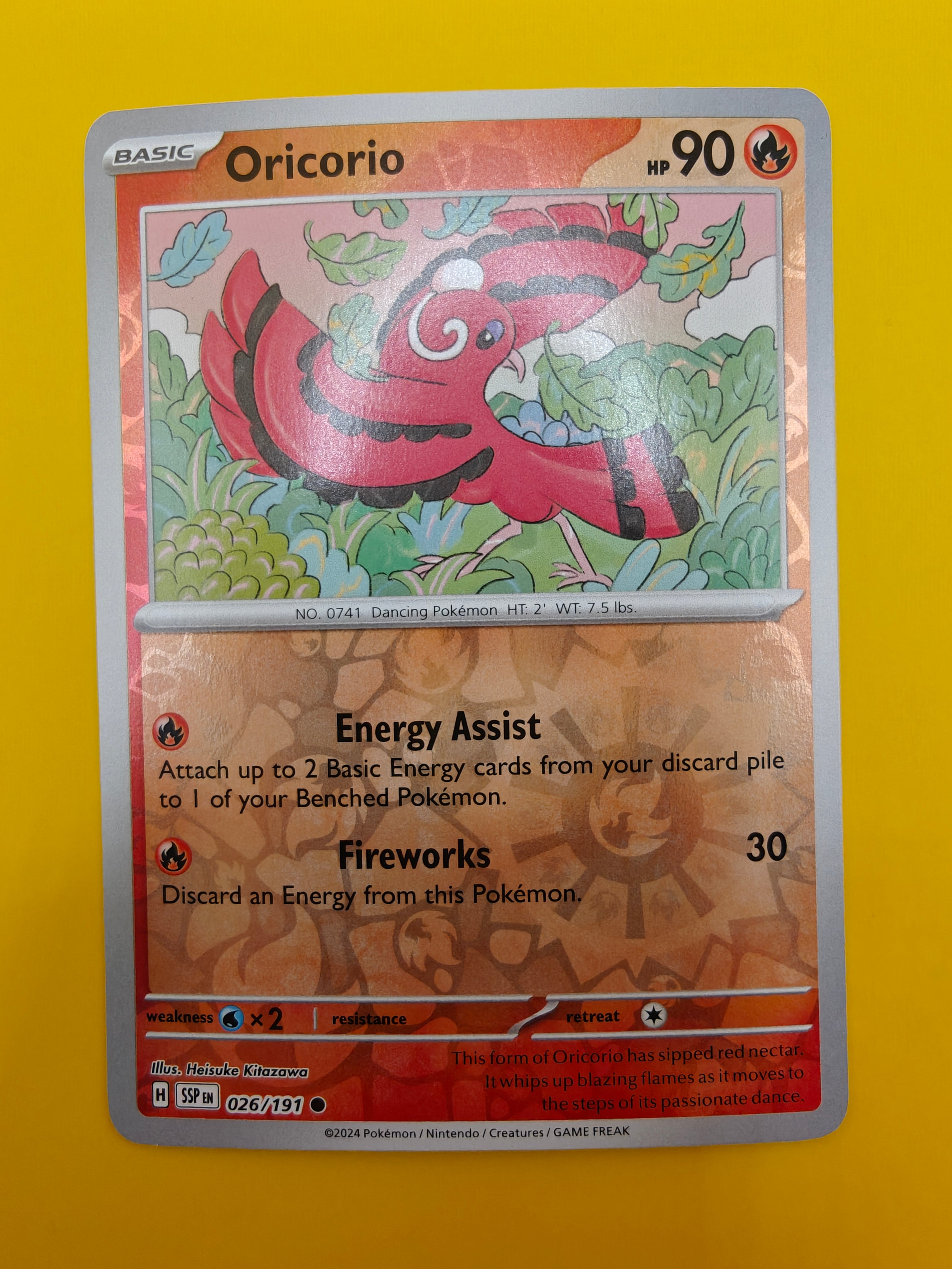 Oricorio Reverse Holo - Surging Sparks