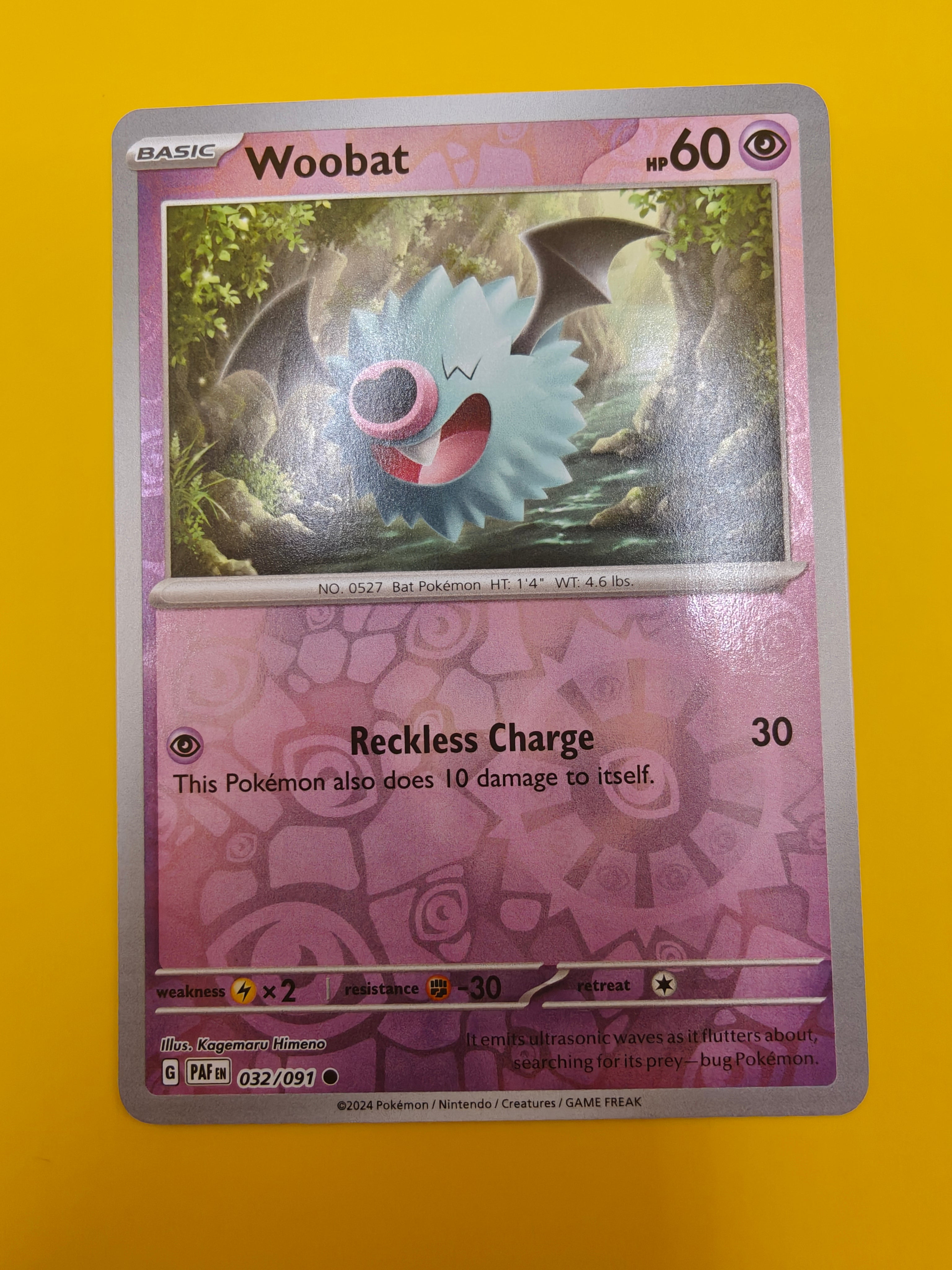 Woobat Reverse Holo - Paldean Fates