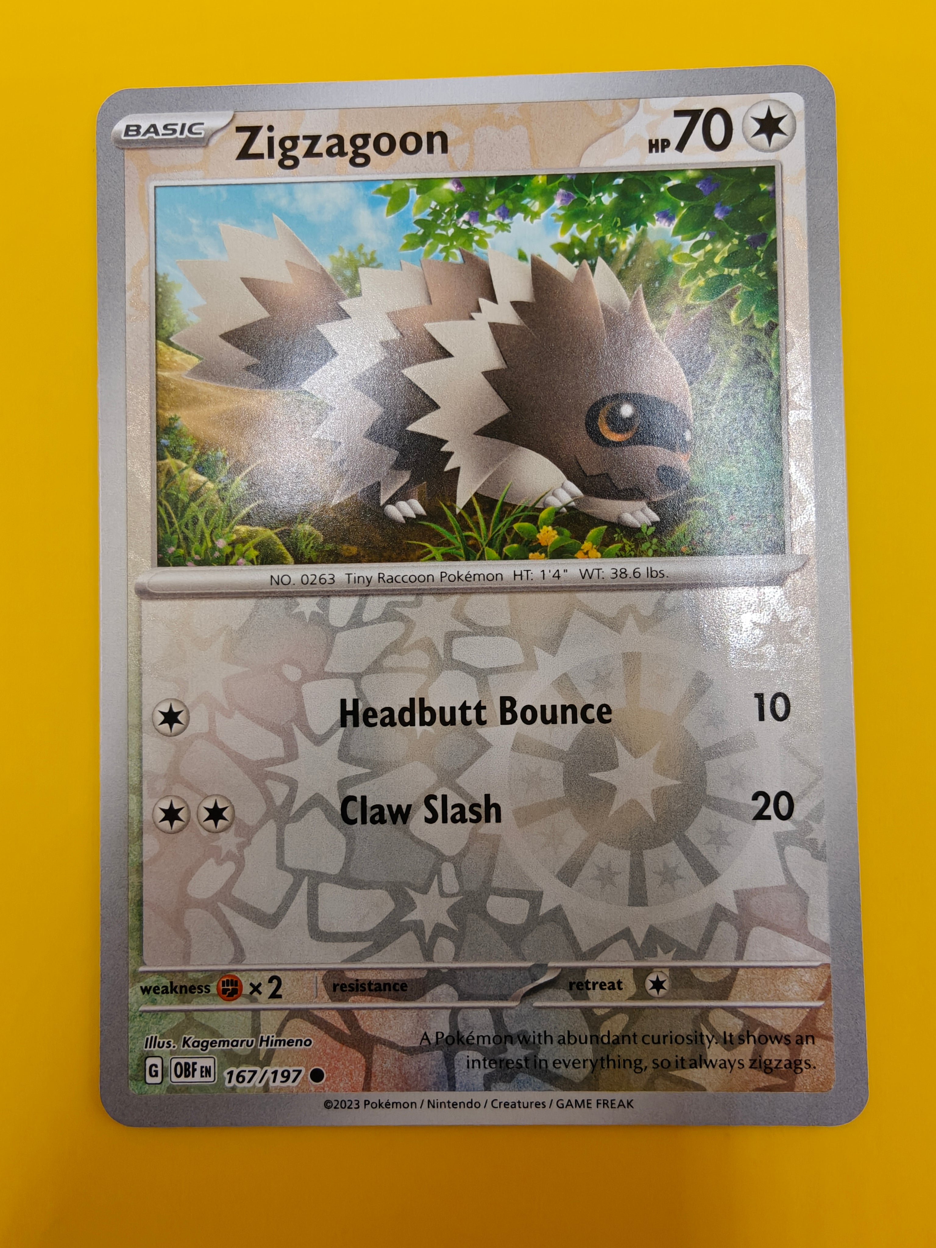 Zigzagoon Reverse Holo - Obsidian Flames