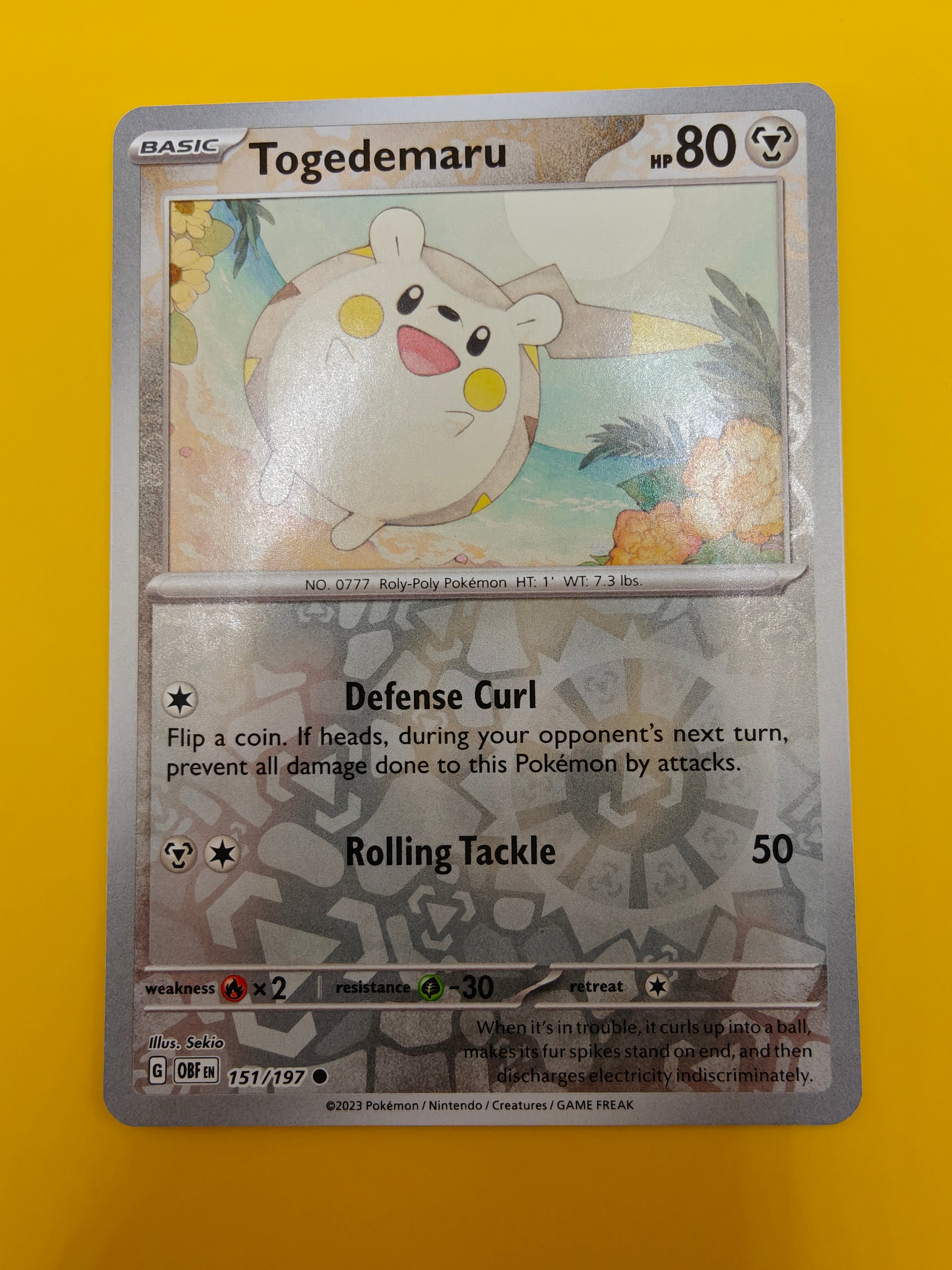 Togedemaru Reverse Holo - Obsidian Flames