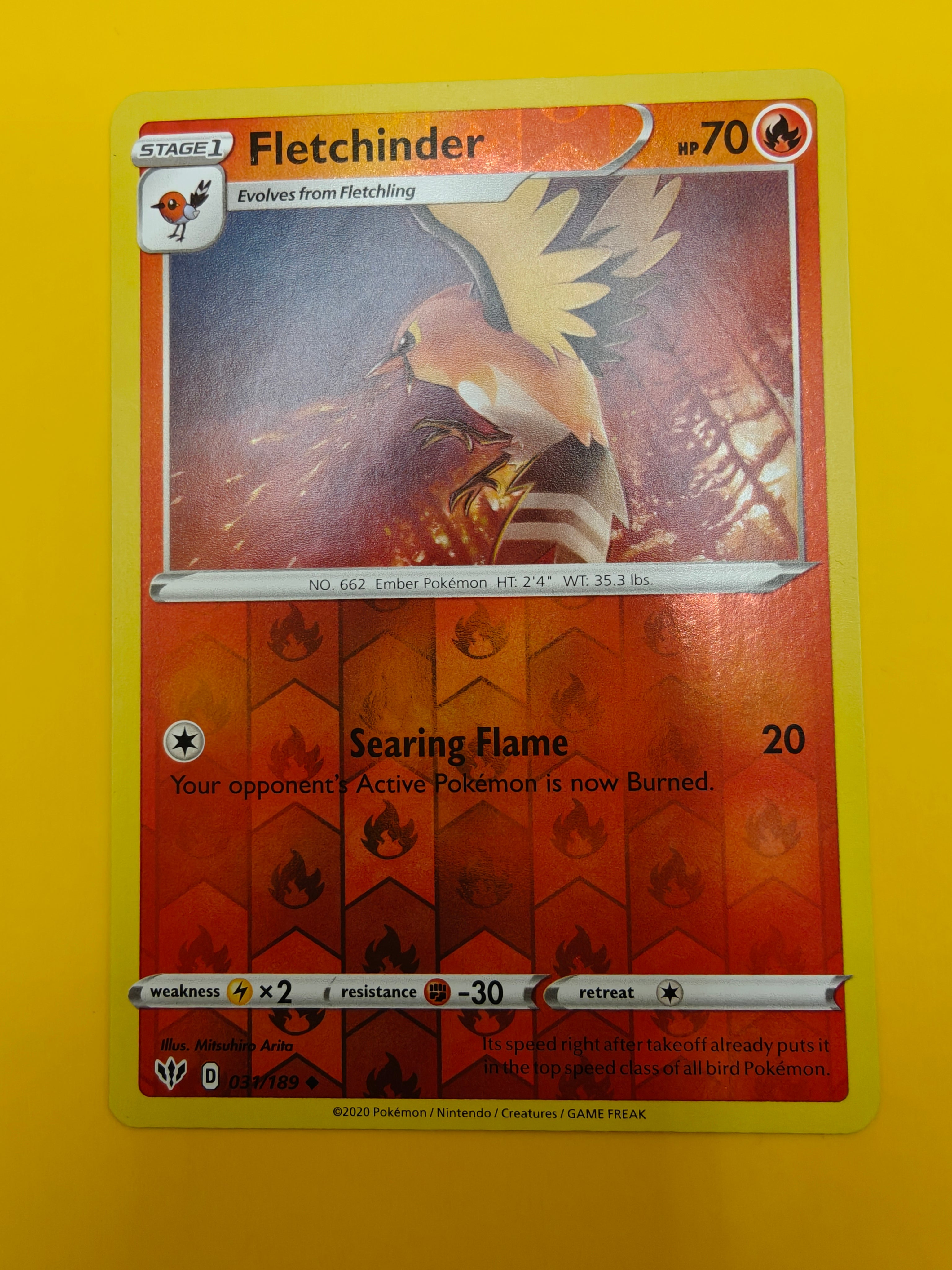 Fletchinder Reverse Holo - Darkness Ablaze