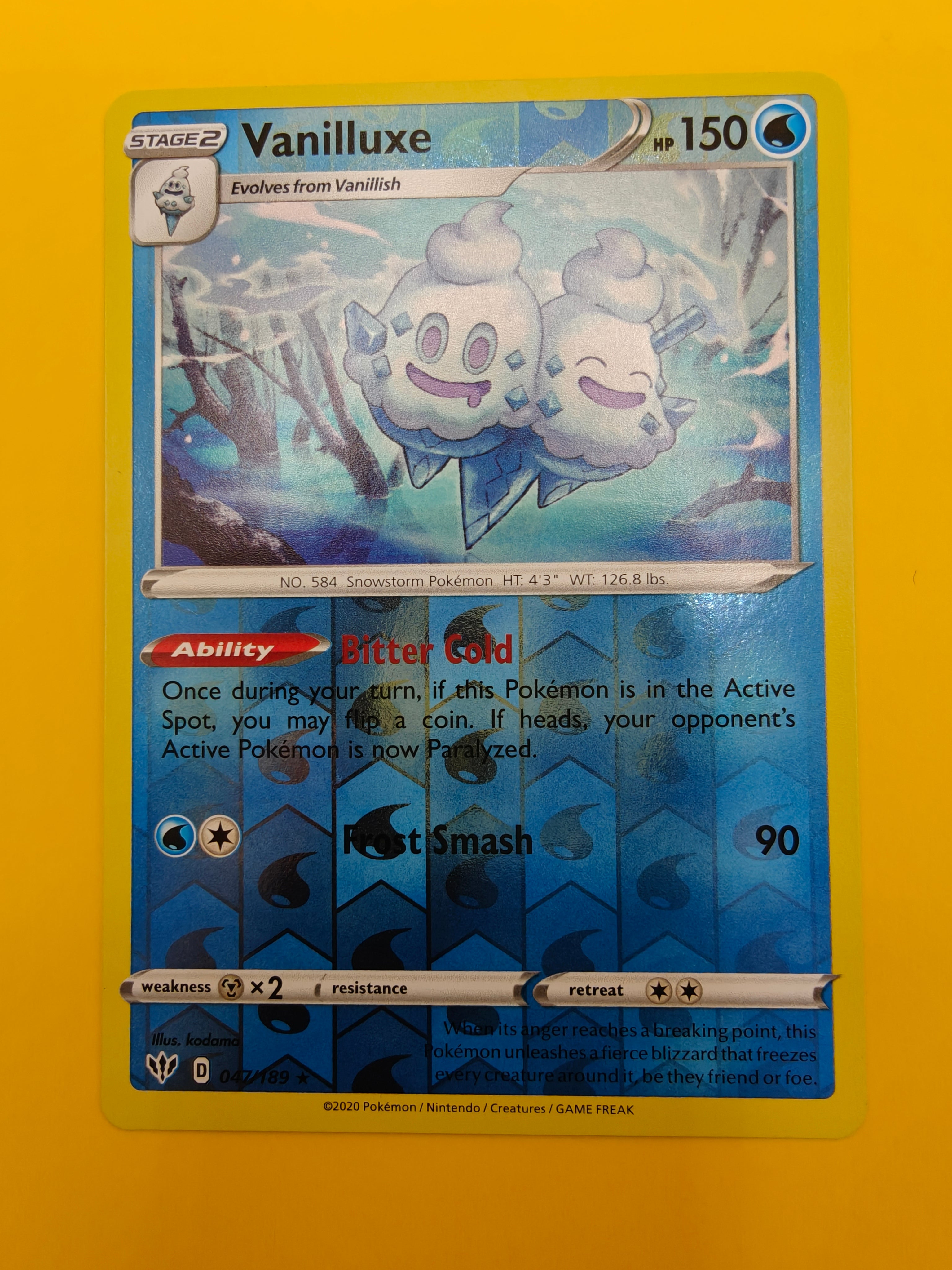 Vanilluxe Reverse Holo - Darkness Ablaze