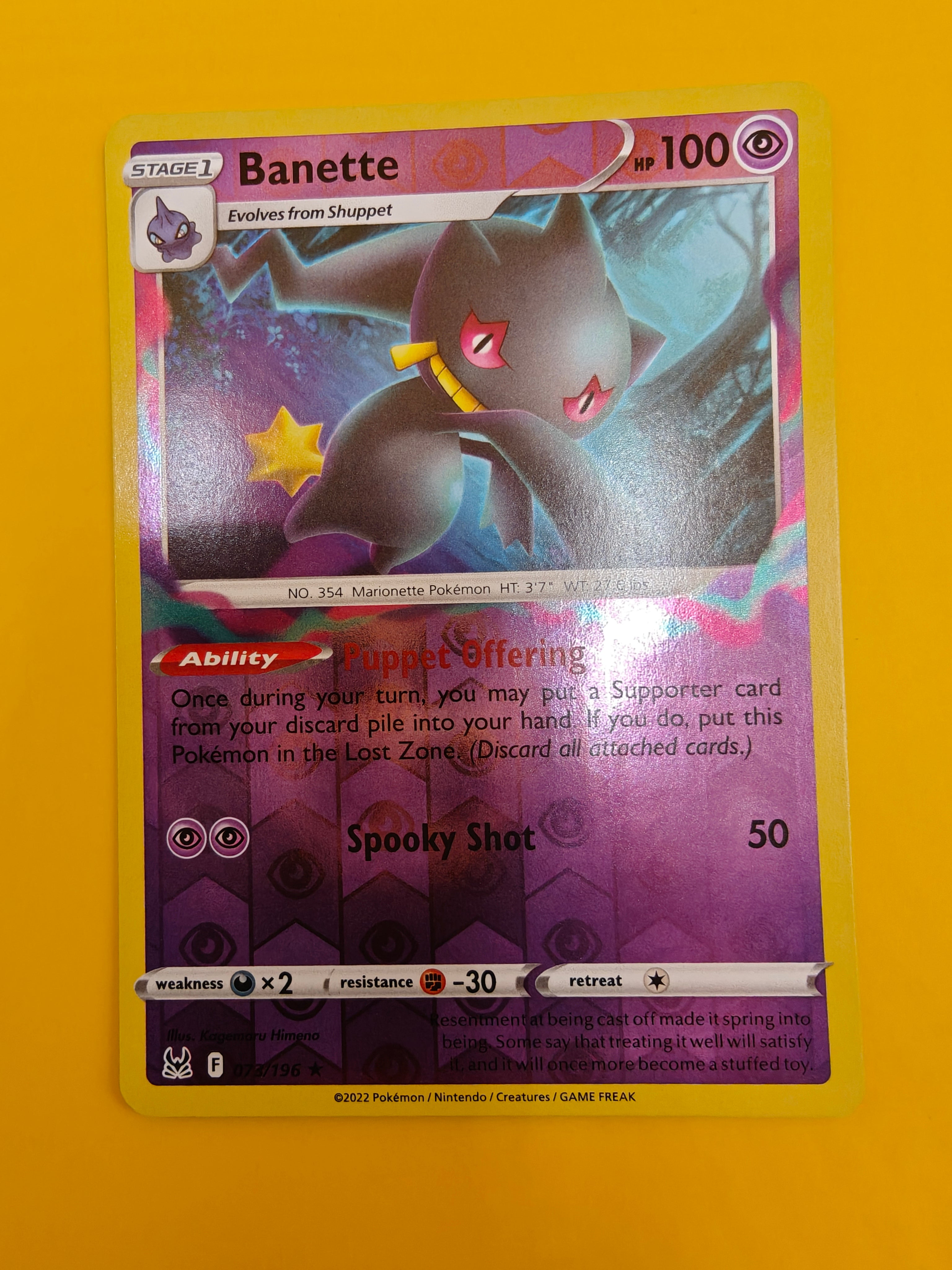 Banette Reverse Holo - Lost Origin
