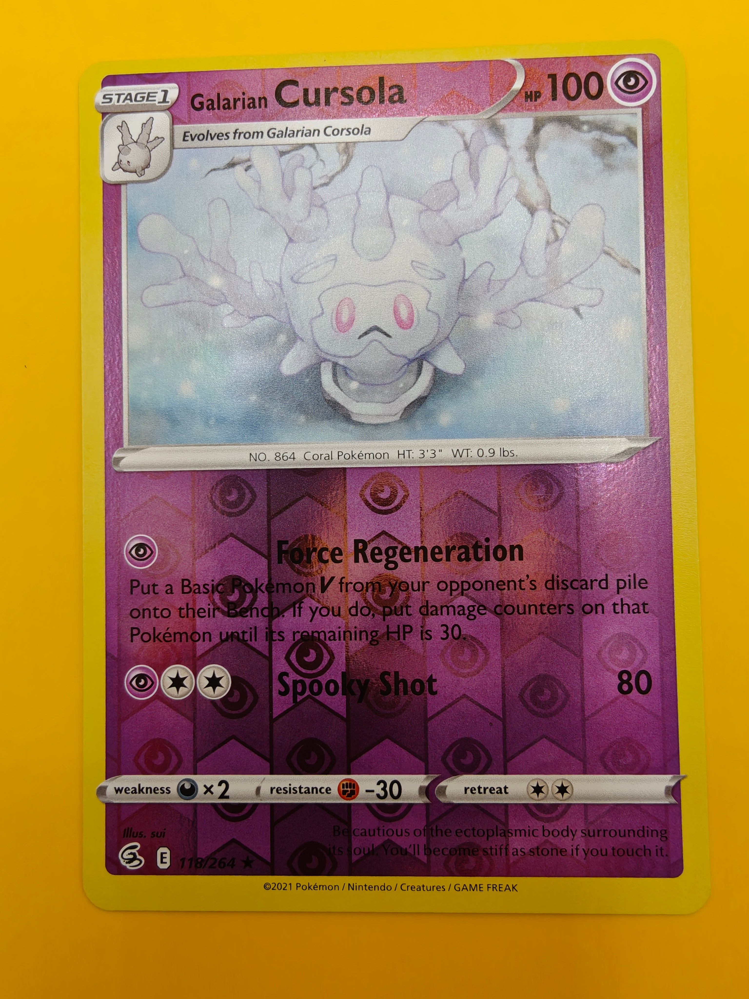 Galarian Cursola Reverse Holo - Fusion Strike