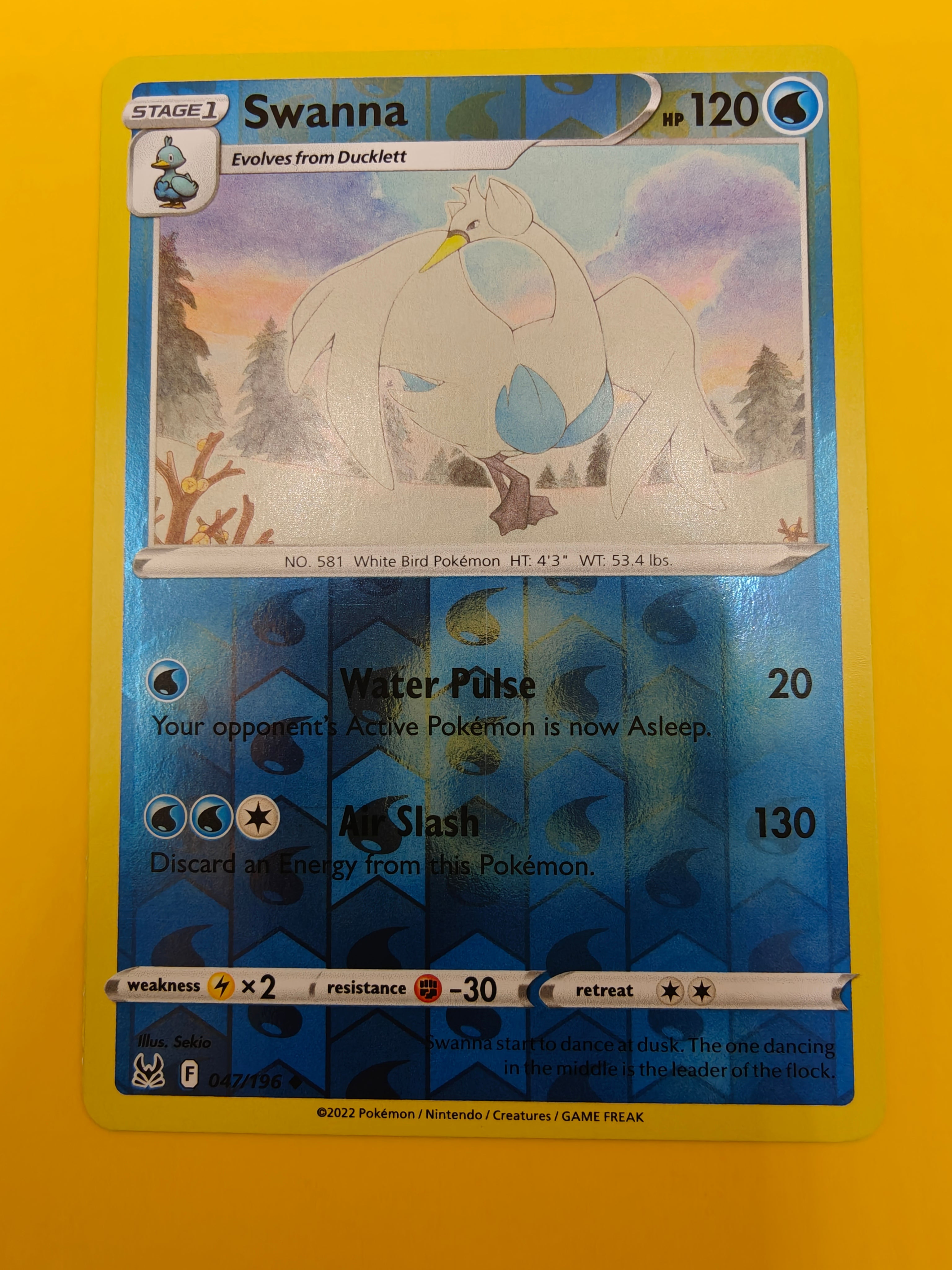 Swanna Reverse Holo - Lost Origin