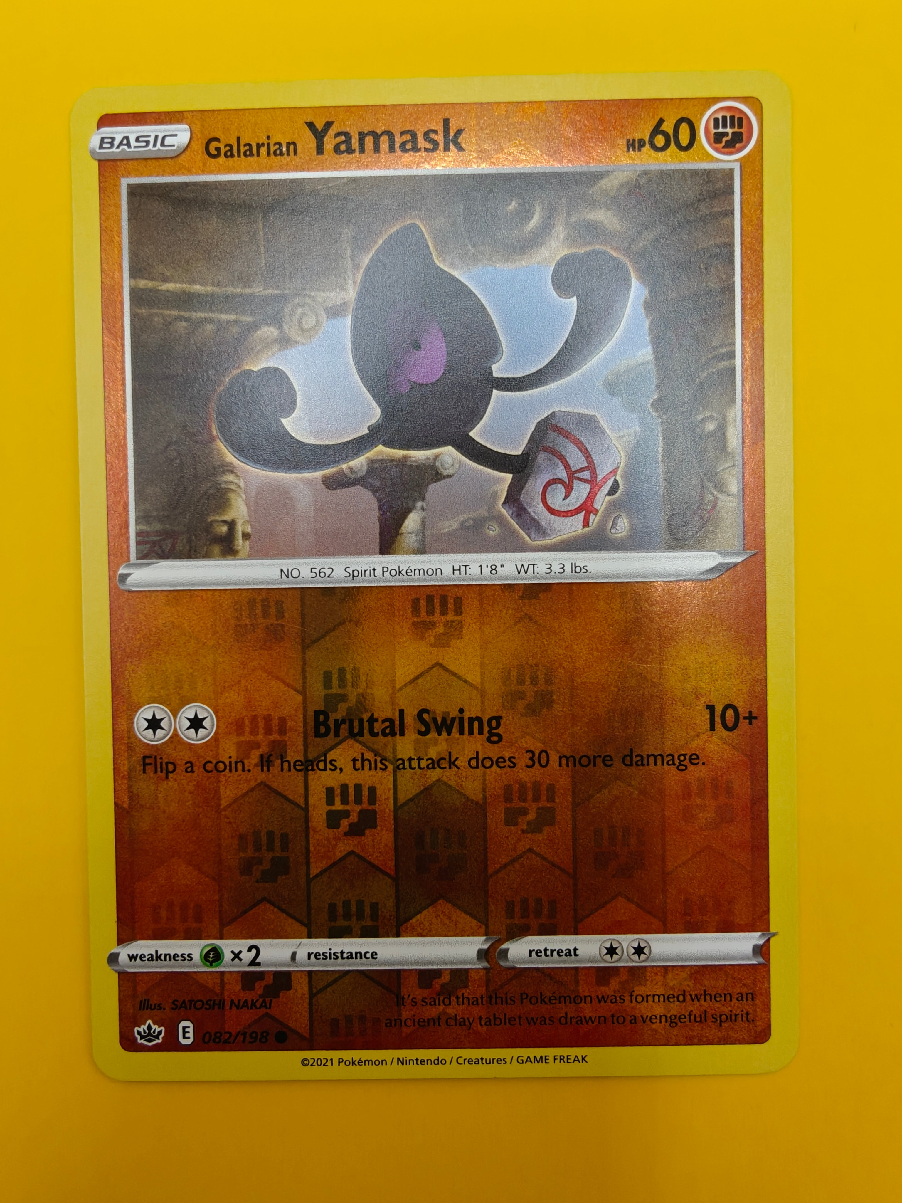 Galarian Yamask Reverse Holo - Chilling Reign