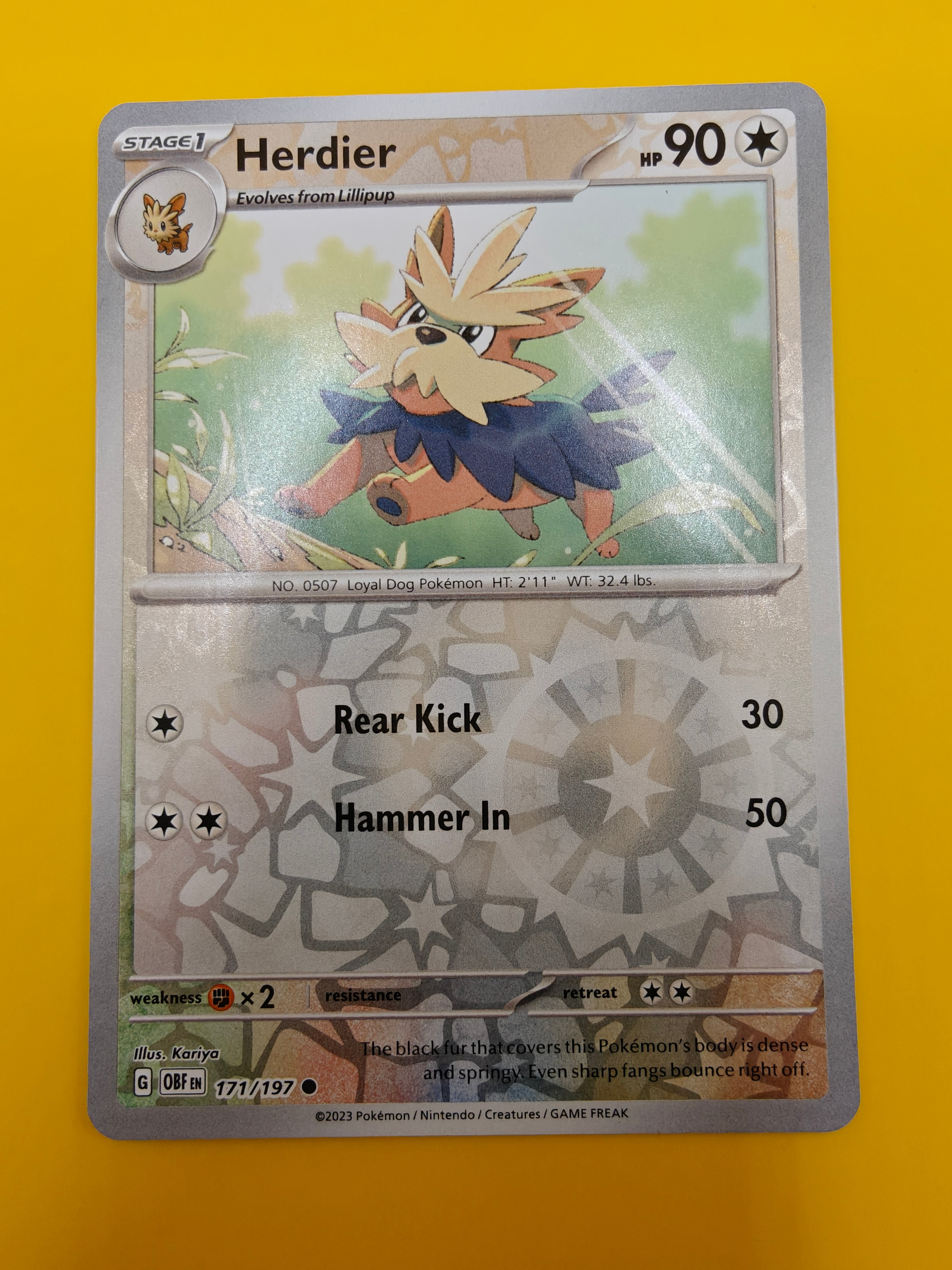 Herdier Reverse Holo - Obsidian Flames