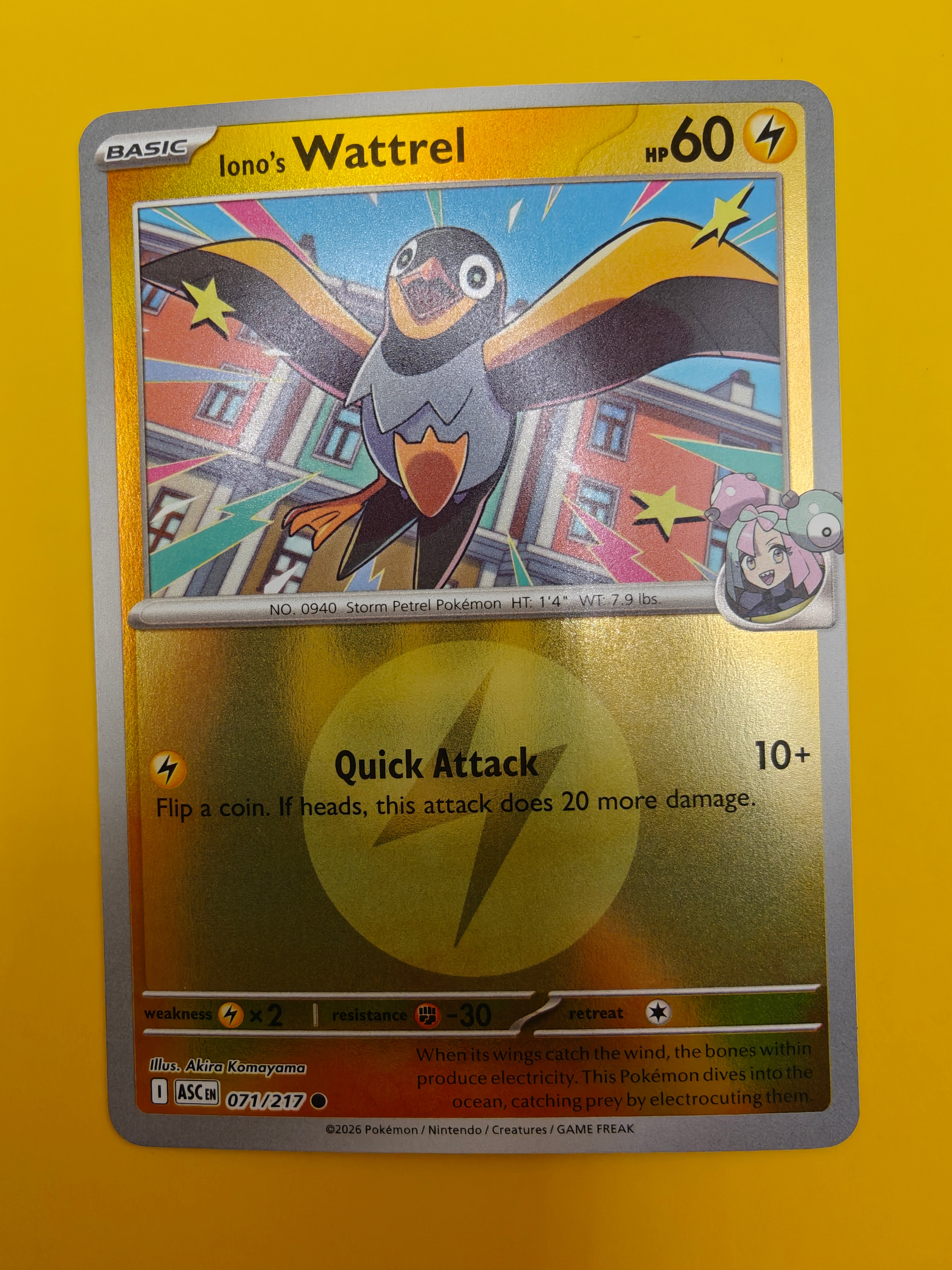 Iono's Wattrel Energy Stamp - Ascended Heroes